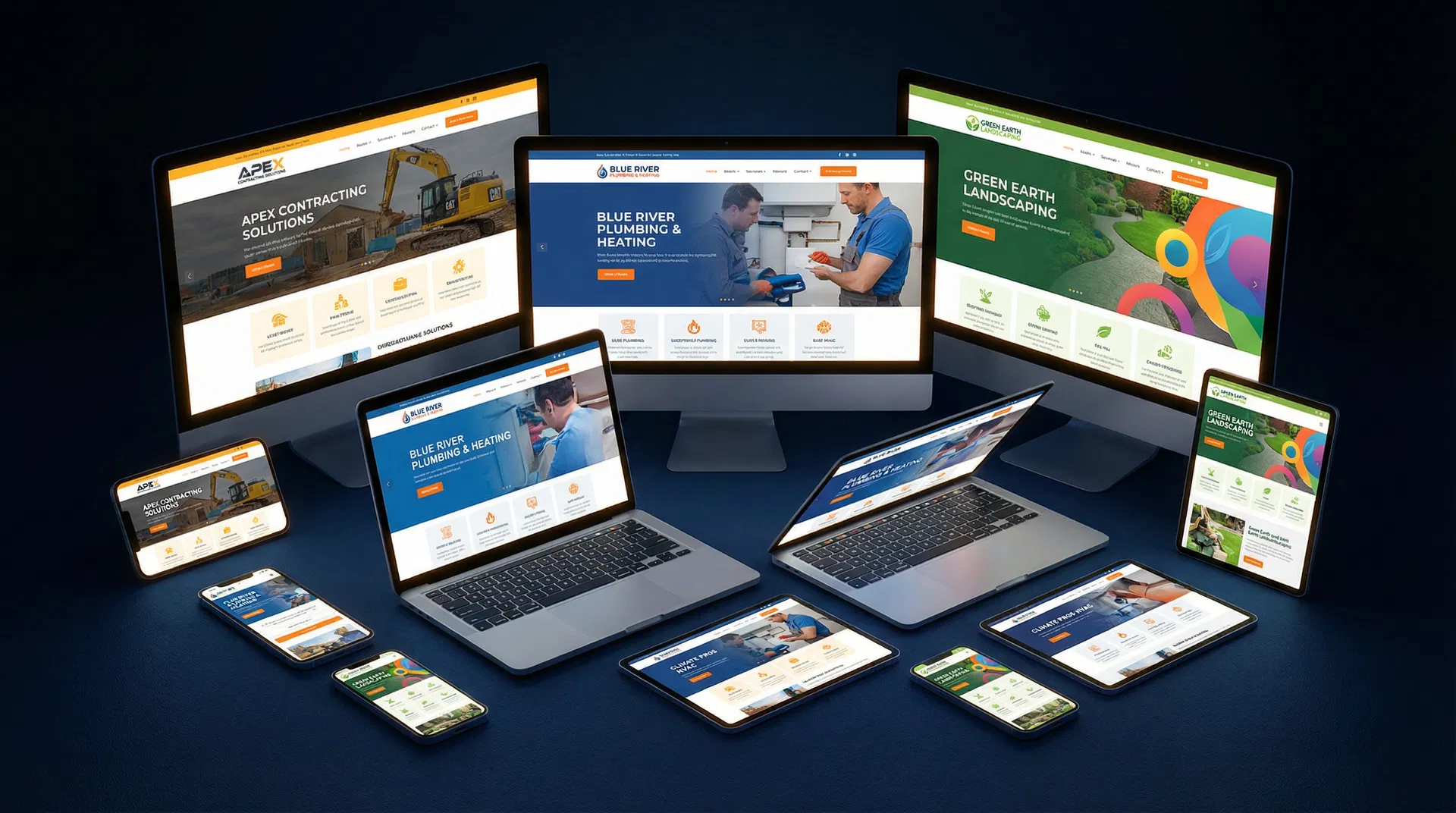 Websites displayed on multiple devices