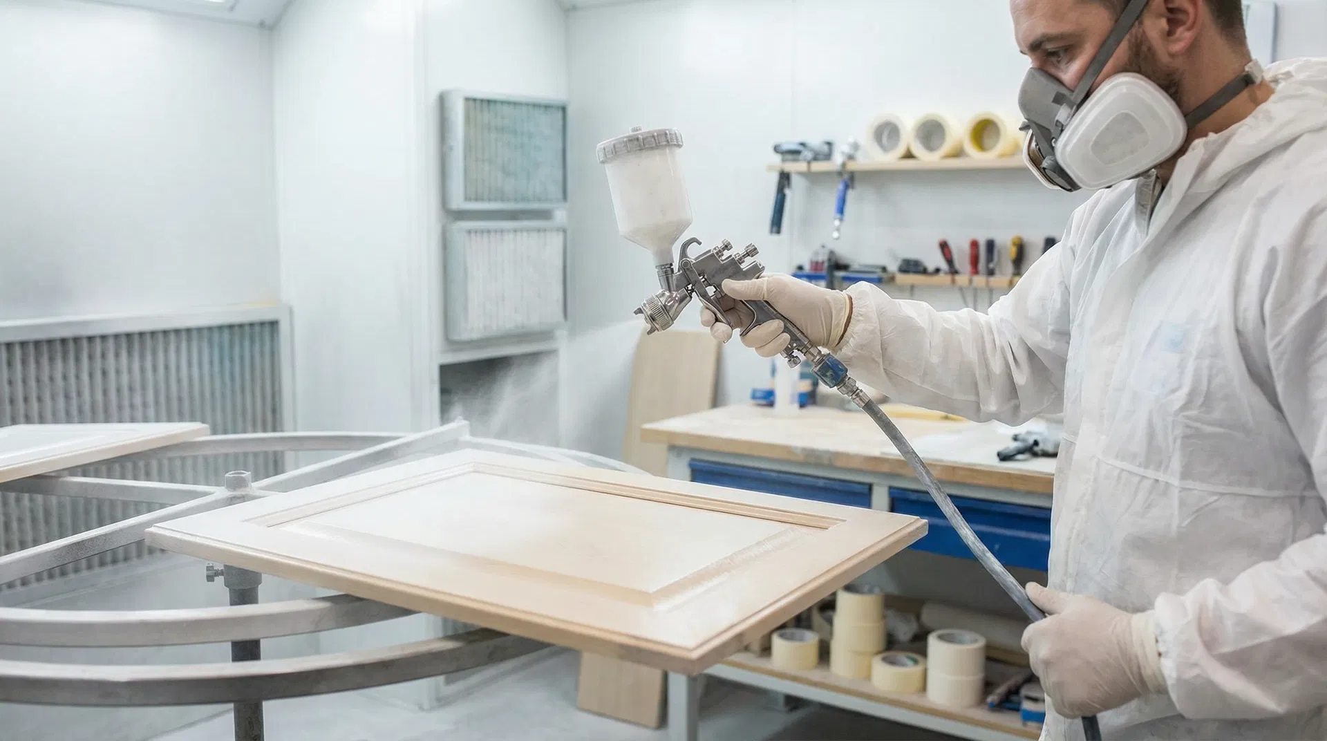 Professional spray painting in our workshop