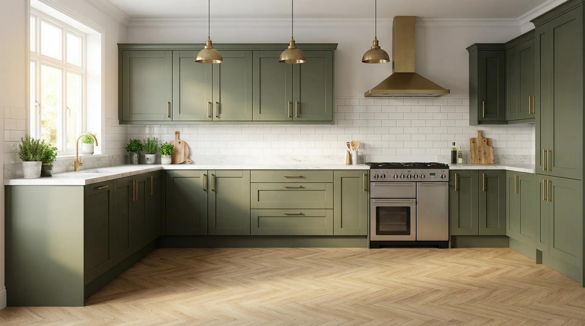 Beautifully resprayed kitchen cabinets