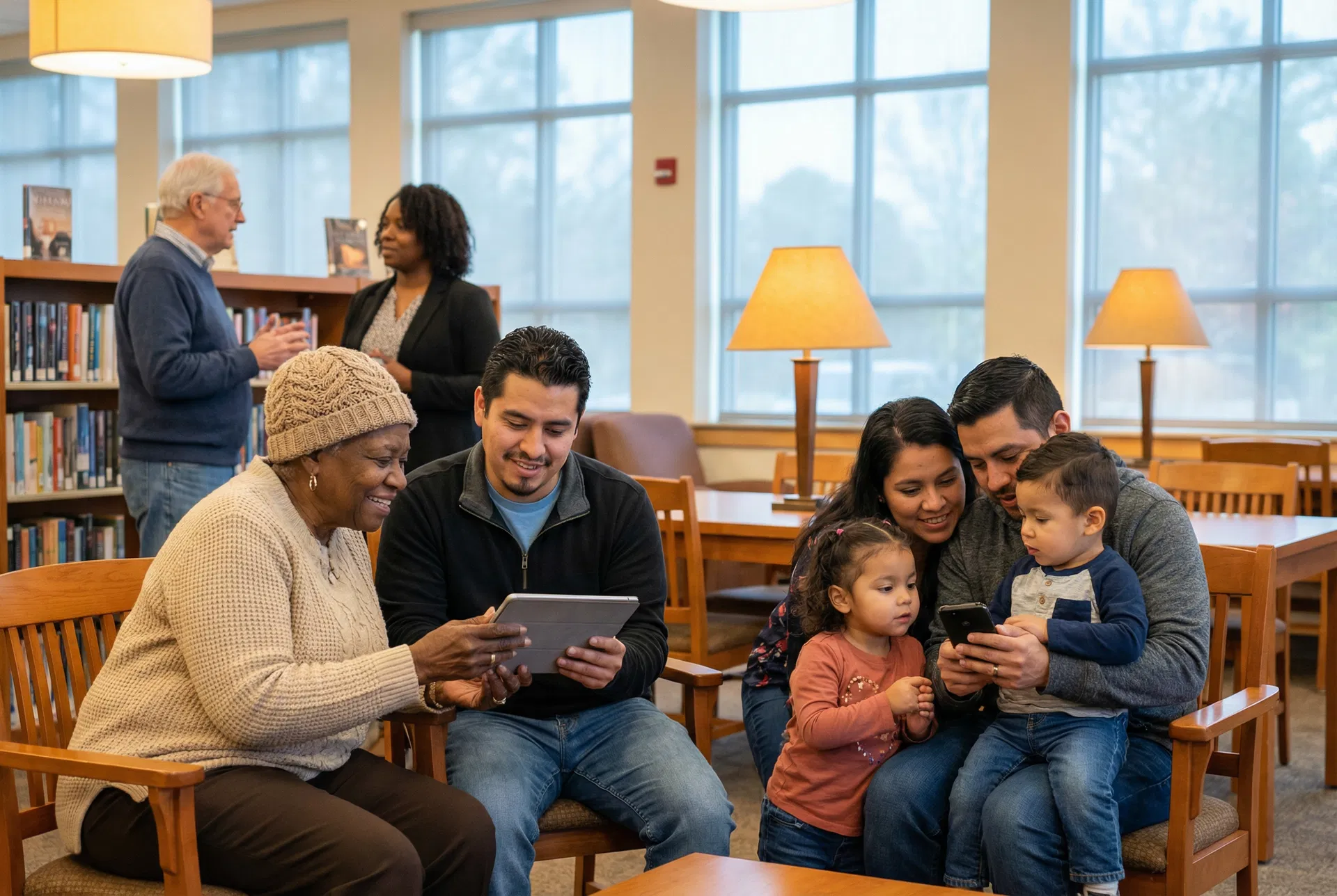 Clayton County residents at the community library