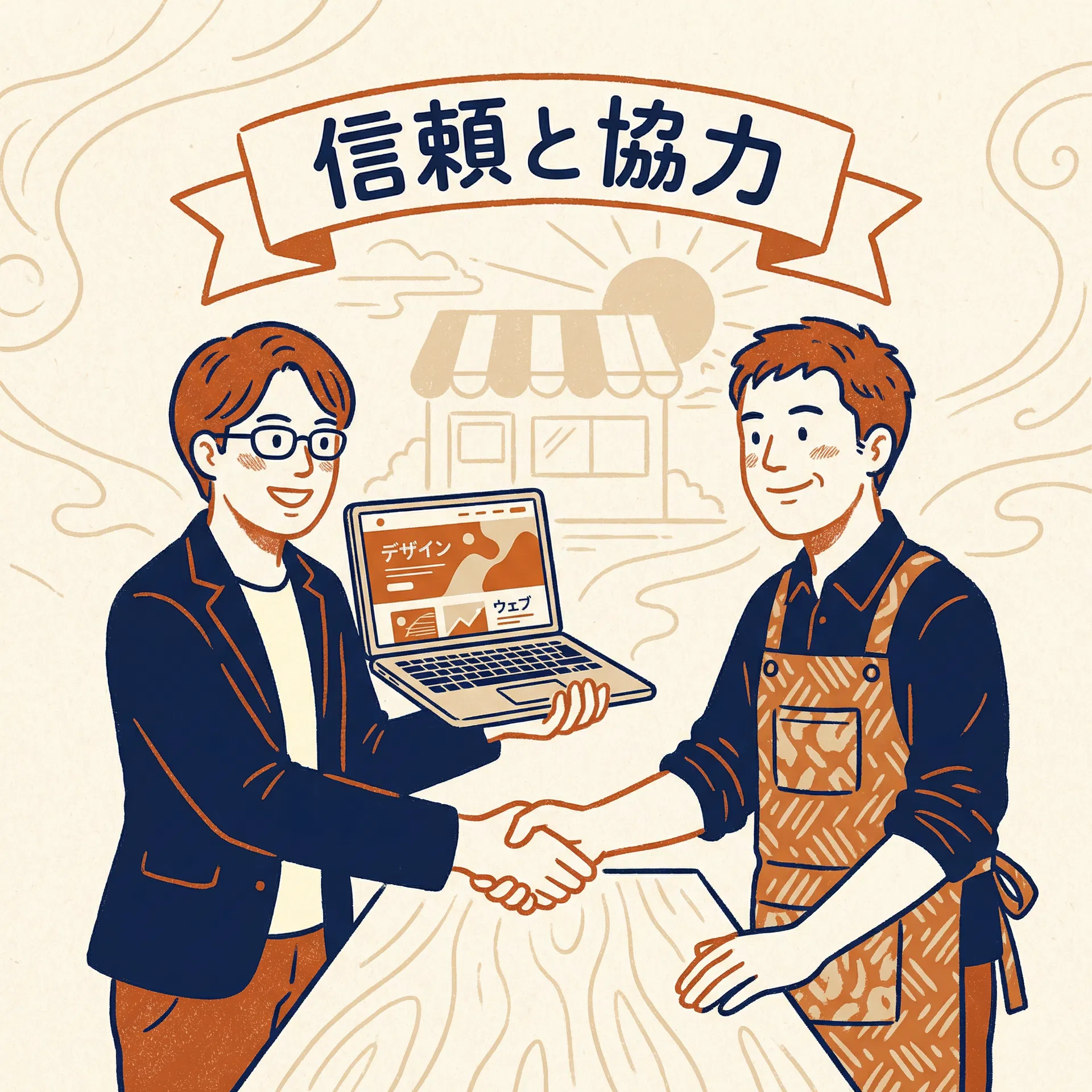 信頼と協力のイラスト