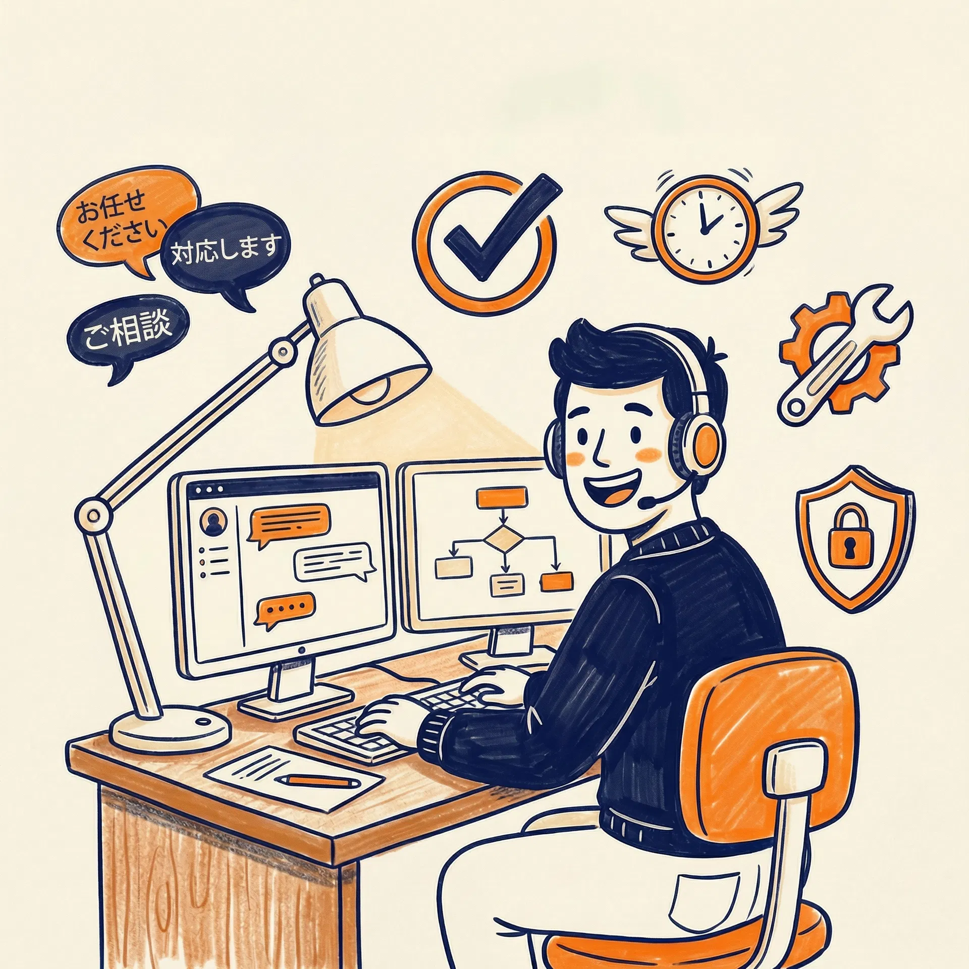 サポート体制のイラスト
