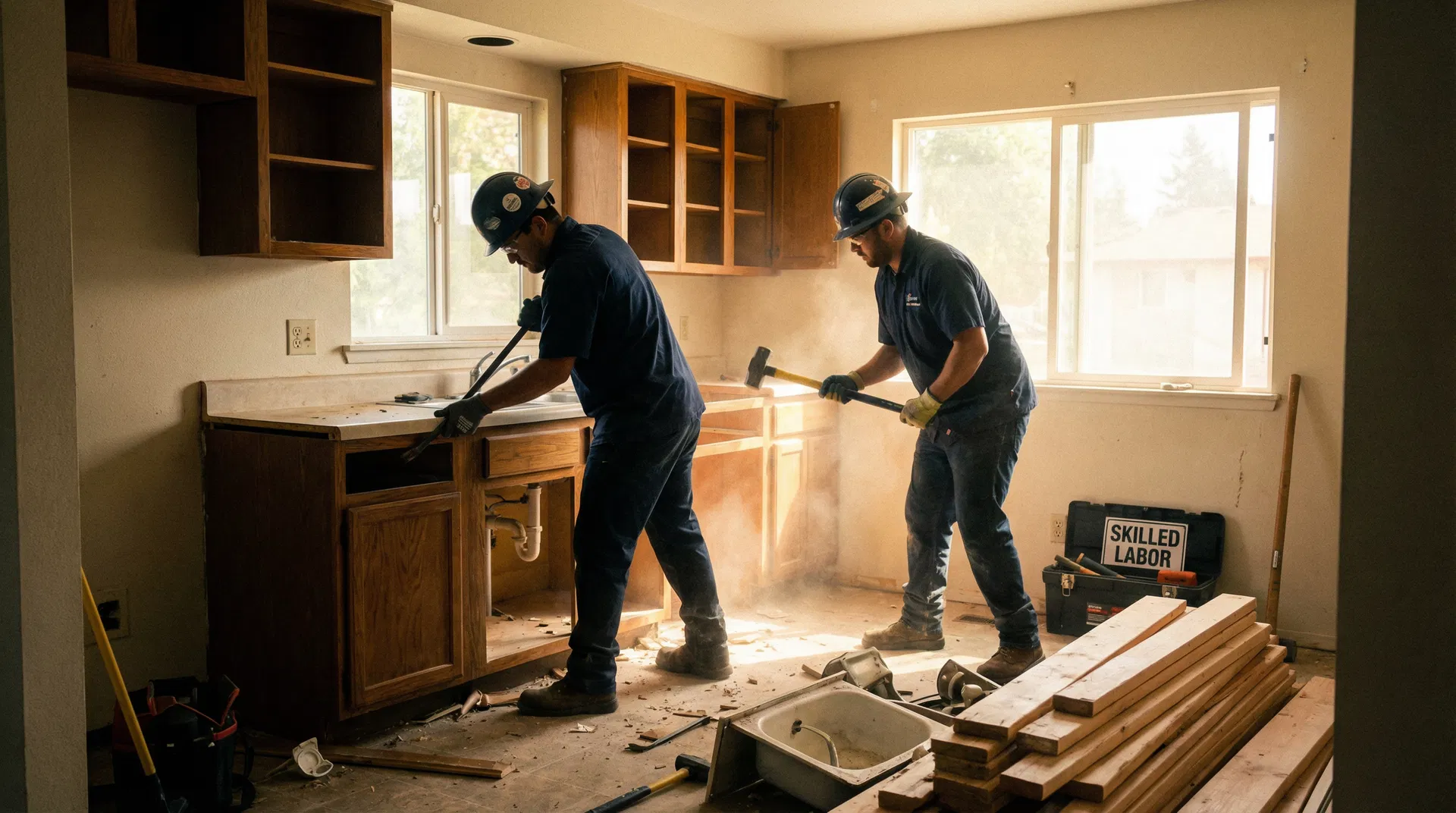 Interior and exterior demolition service in Nashville - kitchen tearout and deck removal