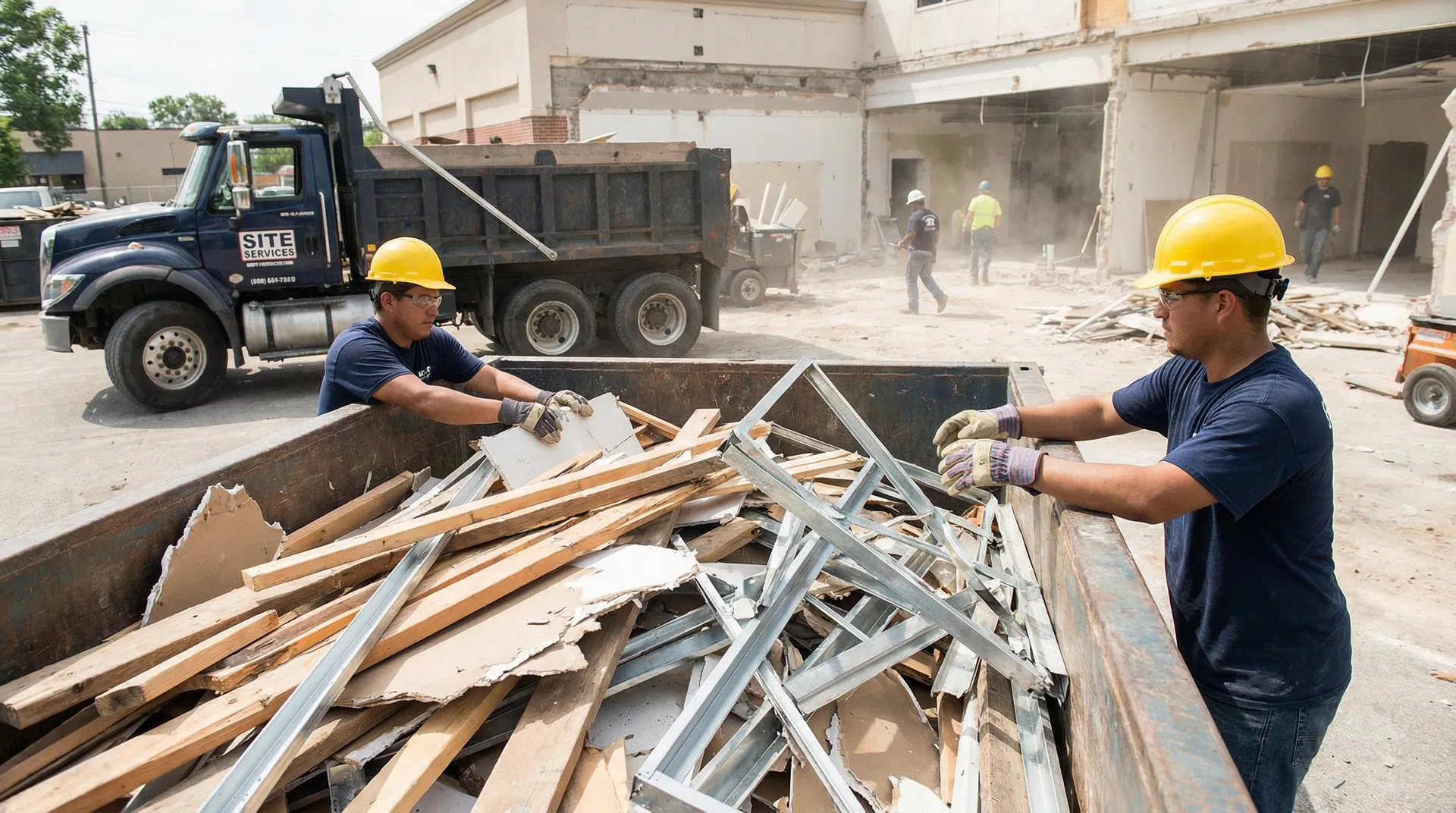 Construction site cleanup in Nashville TN - debris removal from renovation and building sites