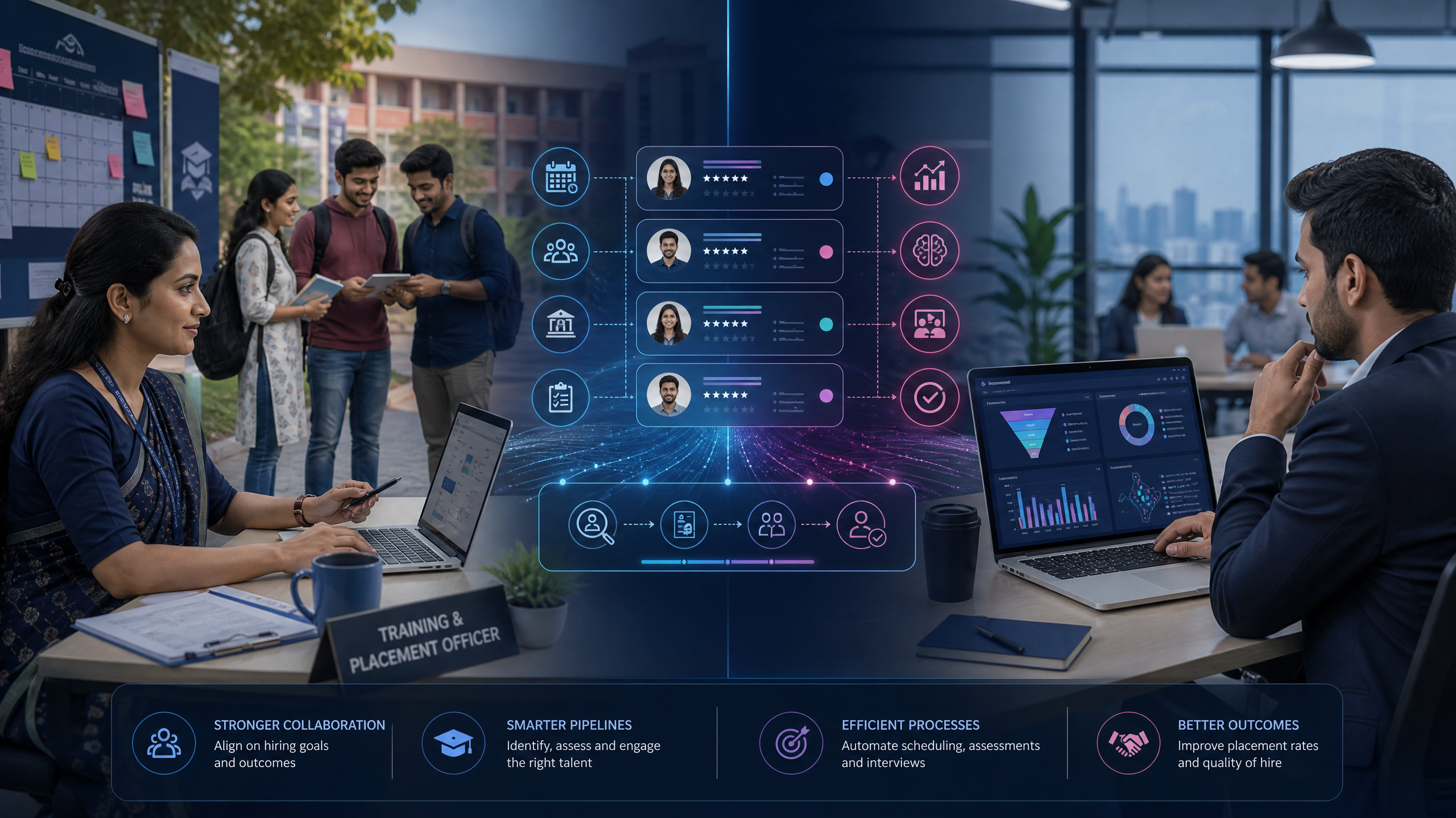 A Practical Guide to Campus Hiring Platform for Indian Campus Recruitment Teams 3 Campus hiring platform supporting employer and TPO coordination