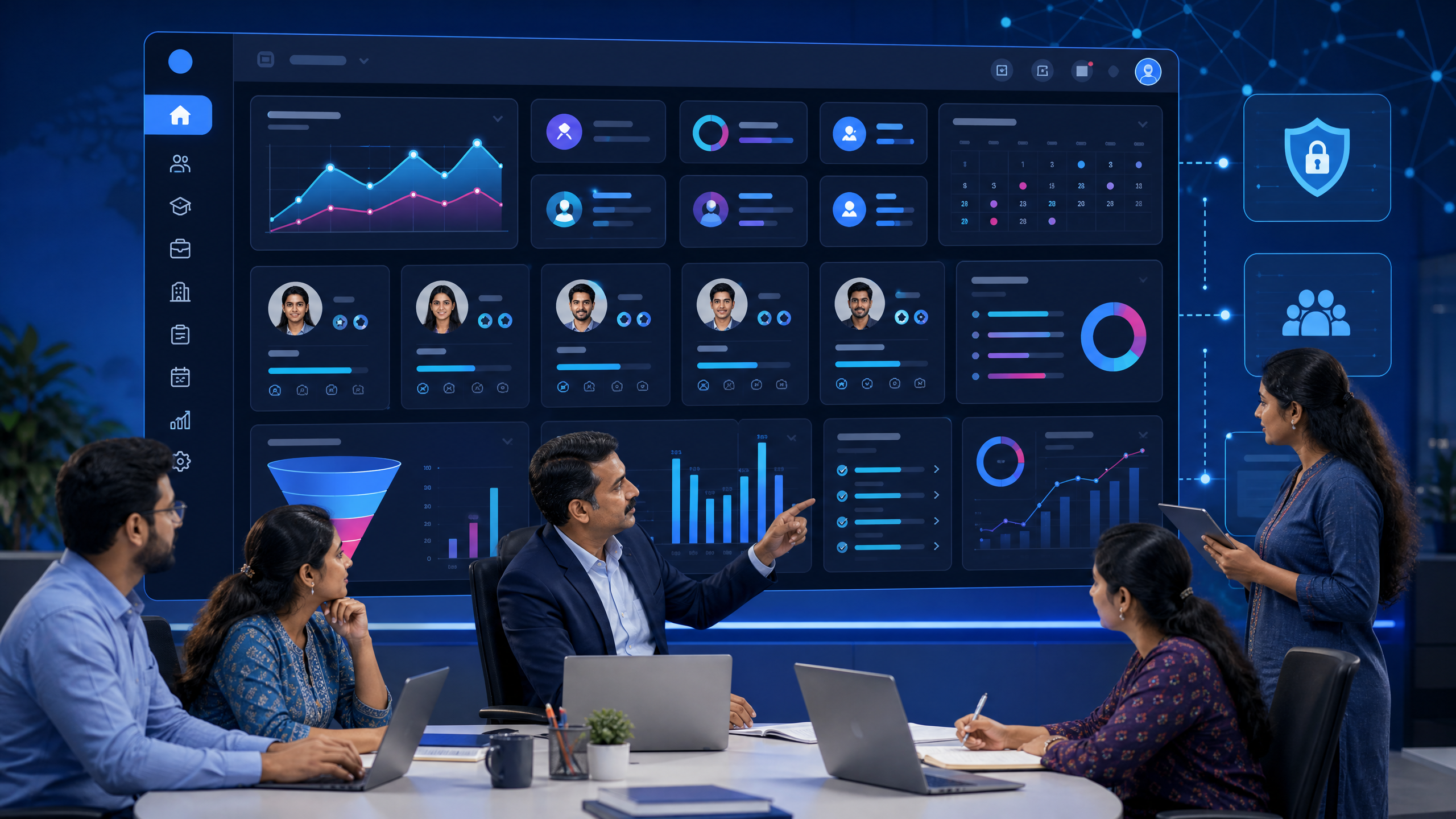 TPO full form and placement-management dashboard showing student records, drive status, assessments, interviews, and reports