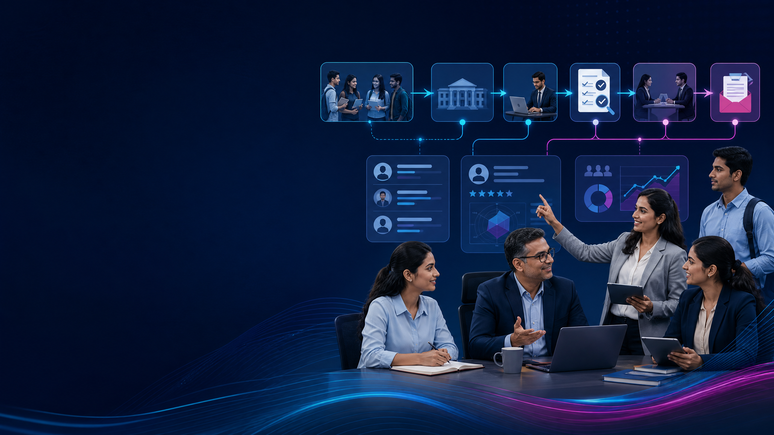TPO full form and college placement workflow connecting students, colleges, employers, assessments, interviews, and offers