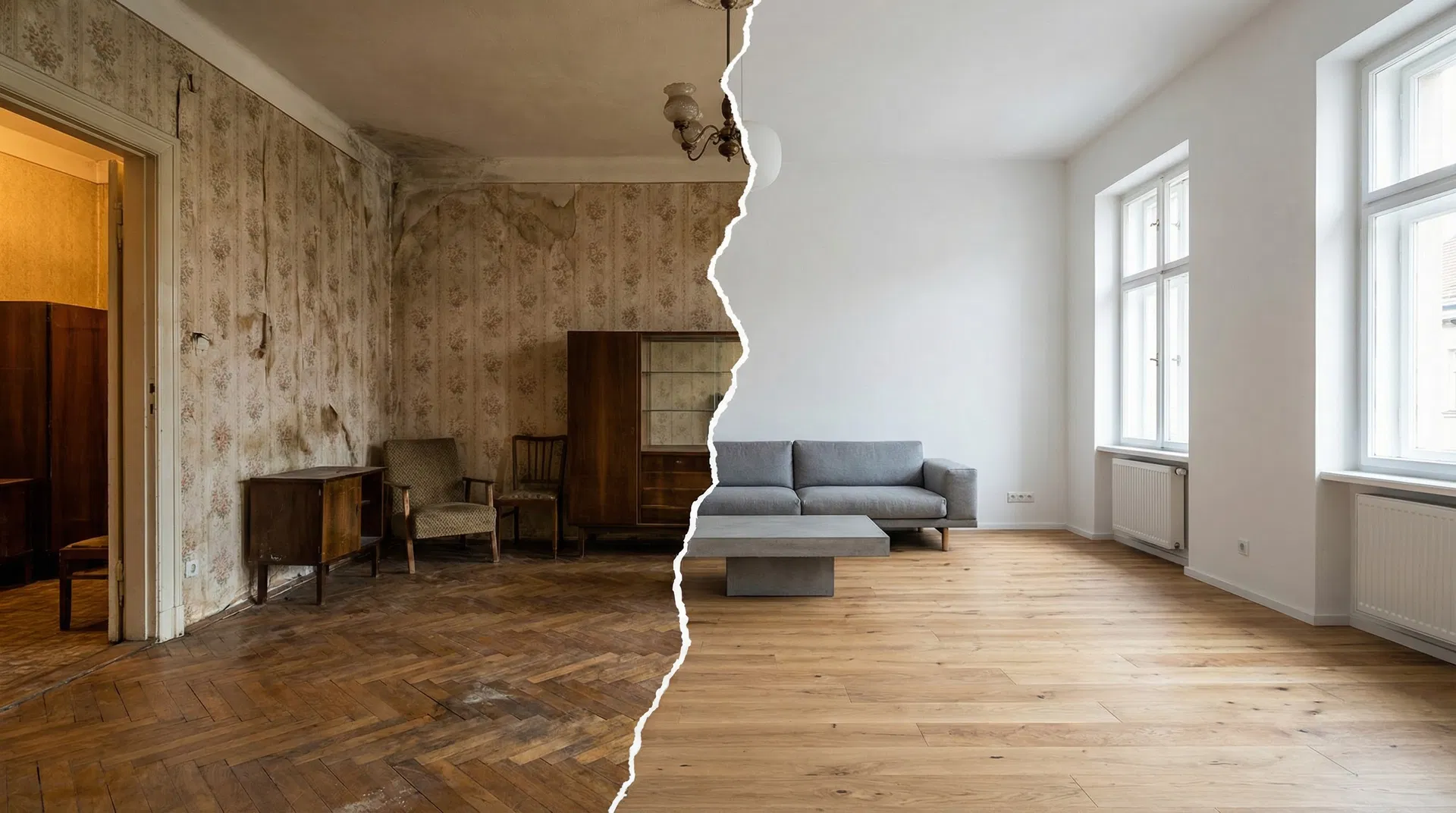 Wohnungstransformation Vorher und Nachher