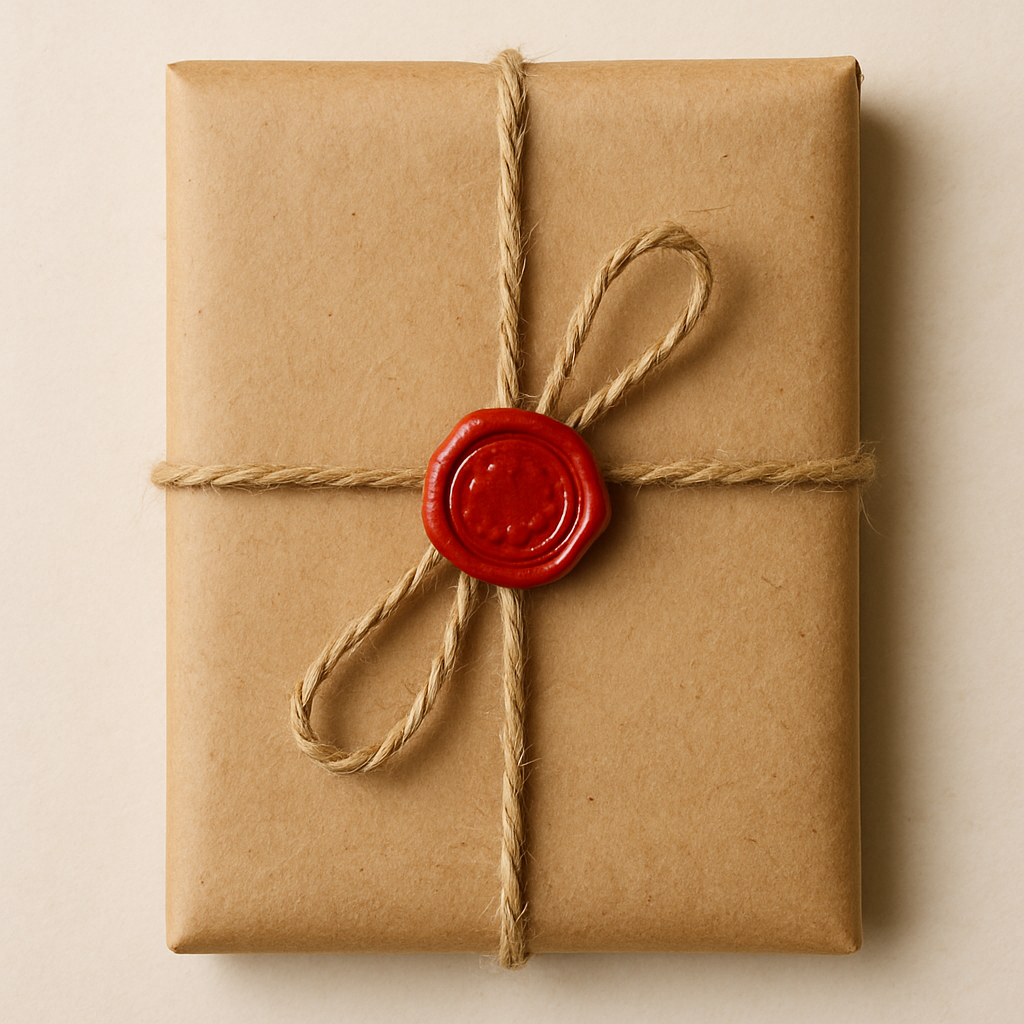 Embalagem Selo de Cera + Fita Preta