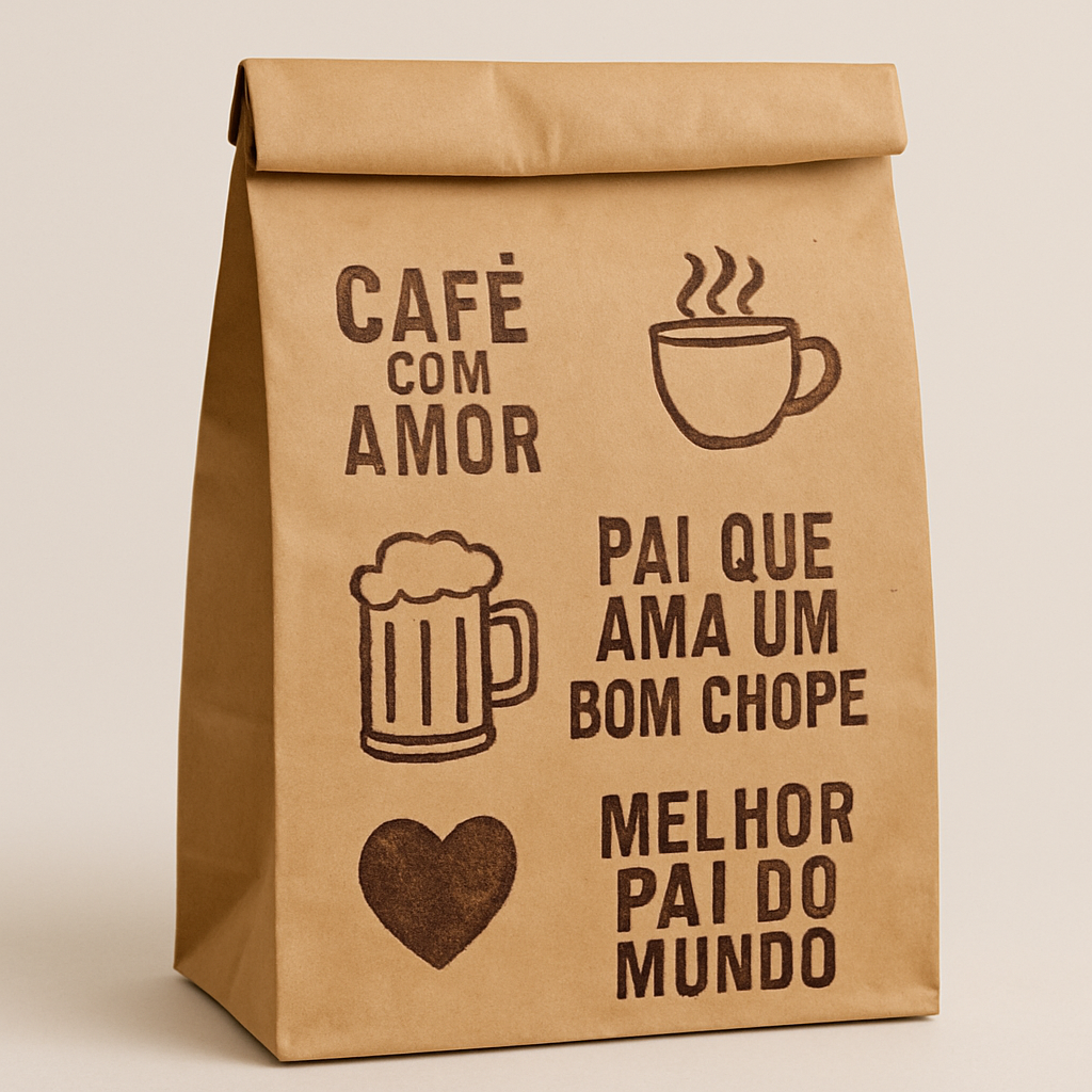 Embalagem Pacote com Carimbo de Café ou Cerveja
