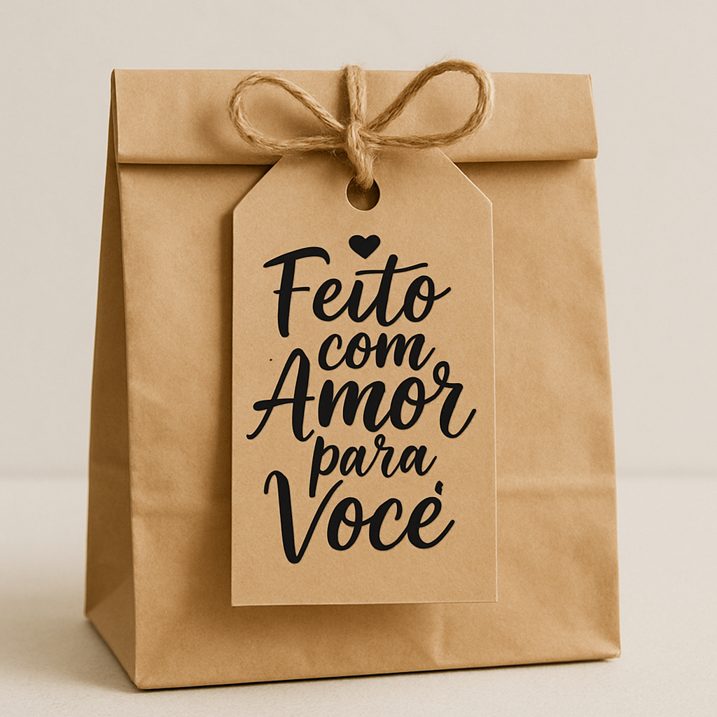Embalagem Etiqueta “Feito com Amor para Você”