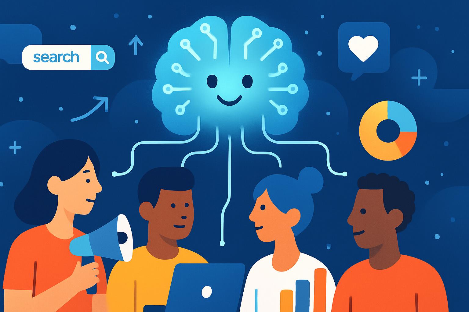 AI orchestrating a digital marketing team