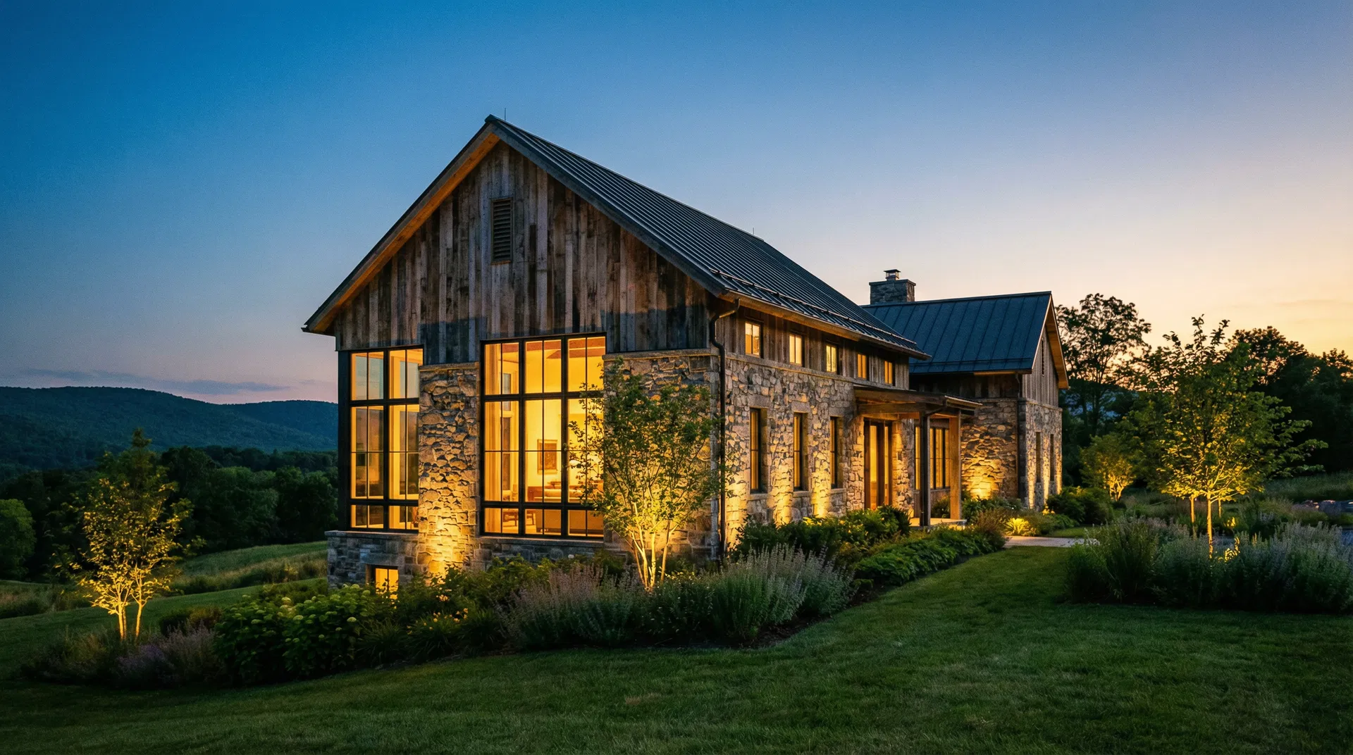 Beautiful Hudson Valley home with professional lighting