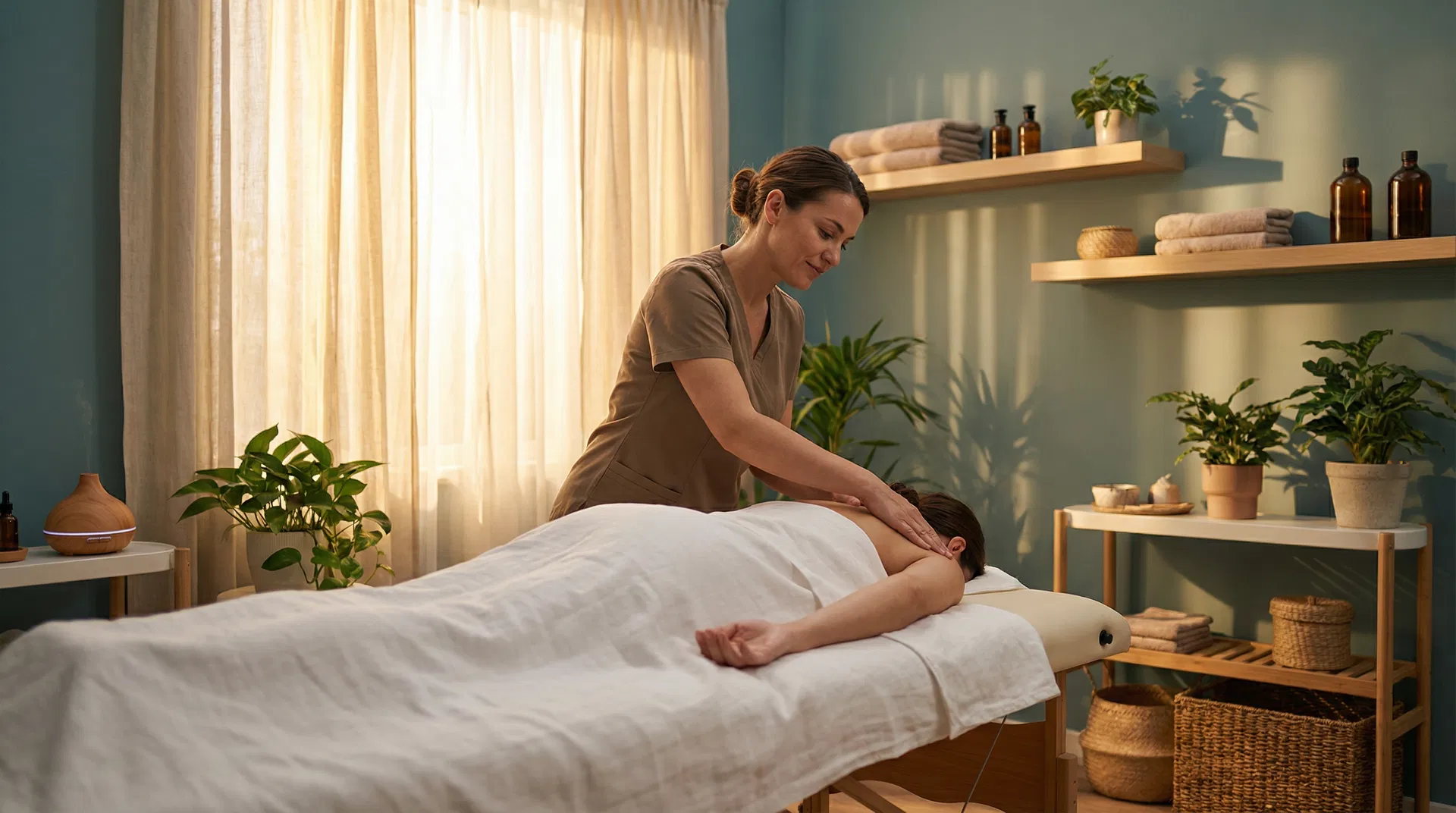 Professional massage therapy session