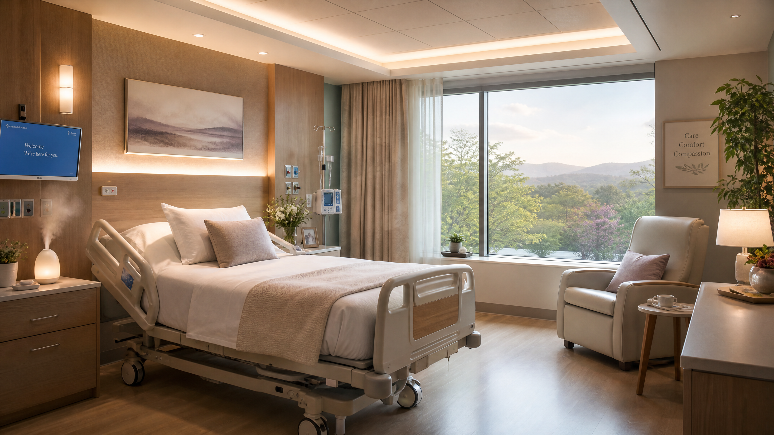 Quarto de Hospital com Aroma Calmante