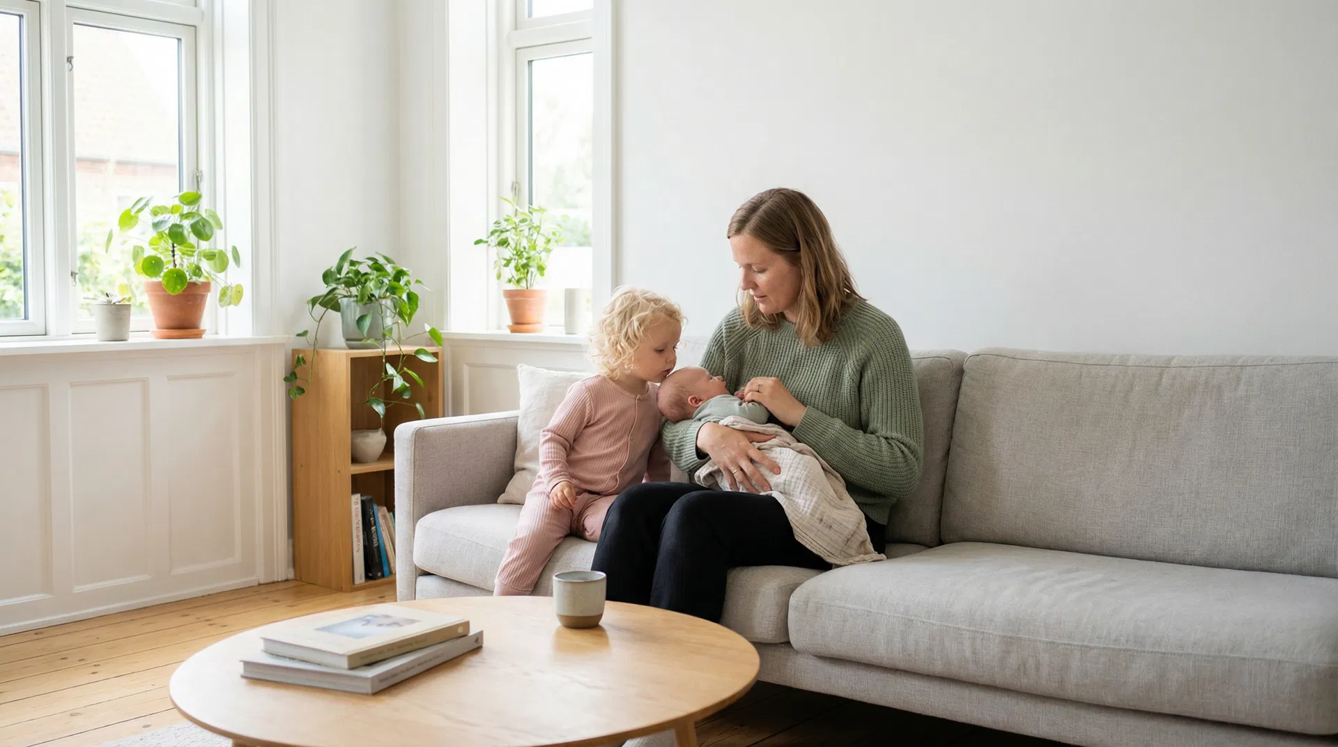 Sofie med Ella og Noah