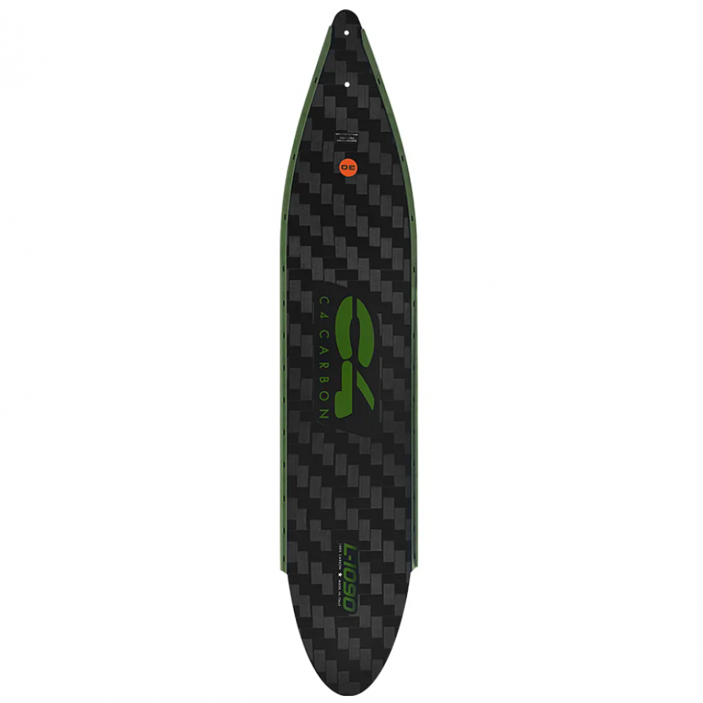C4 Carbon L-1090 Pesca — Black carbon blade with military green accents