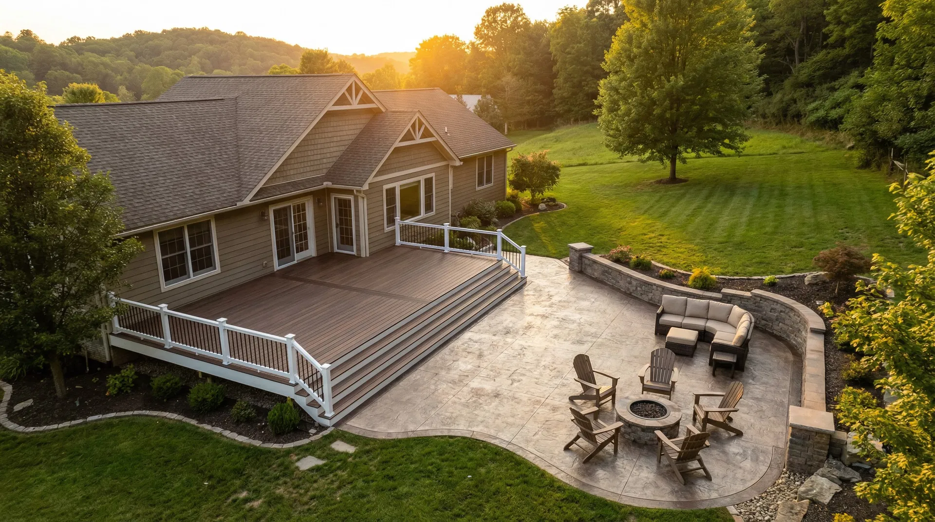 Custom deck and patio by Stag Build Co.
