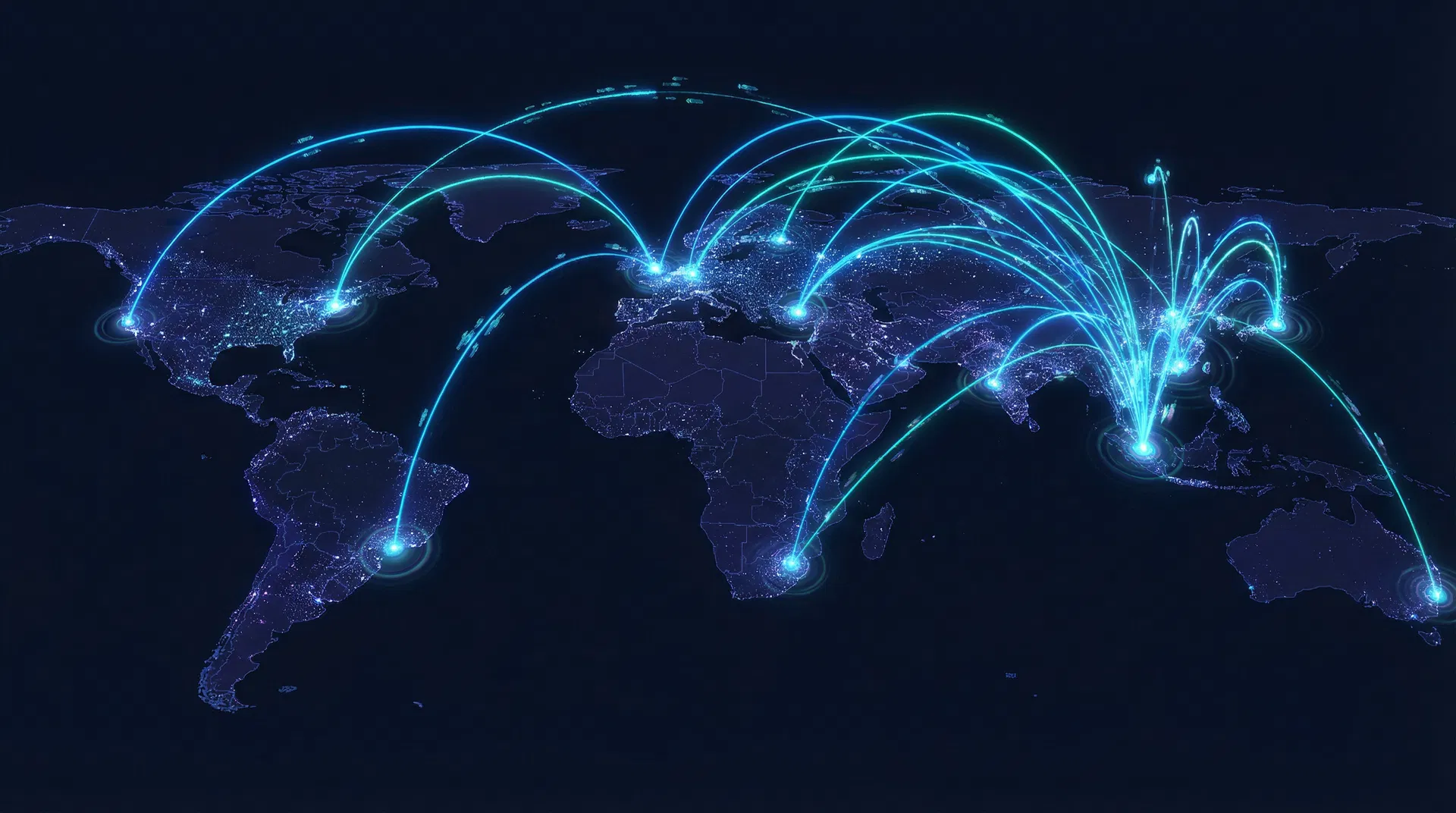全球线路覆盖地图