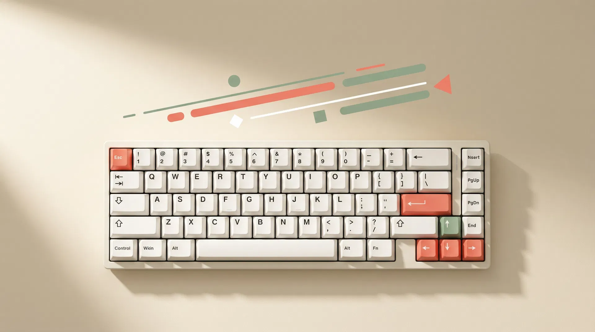 Modern keyboard with colorful accent keys