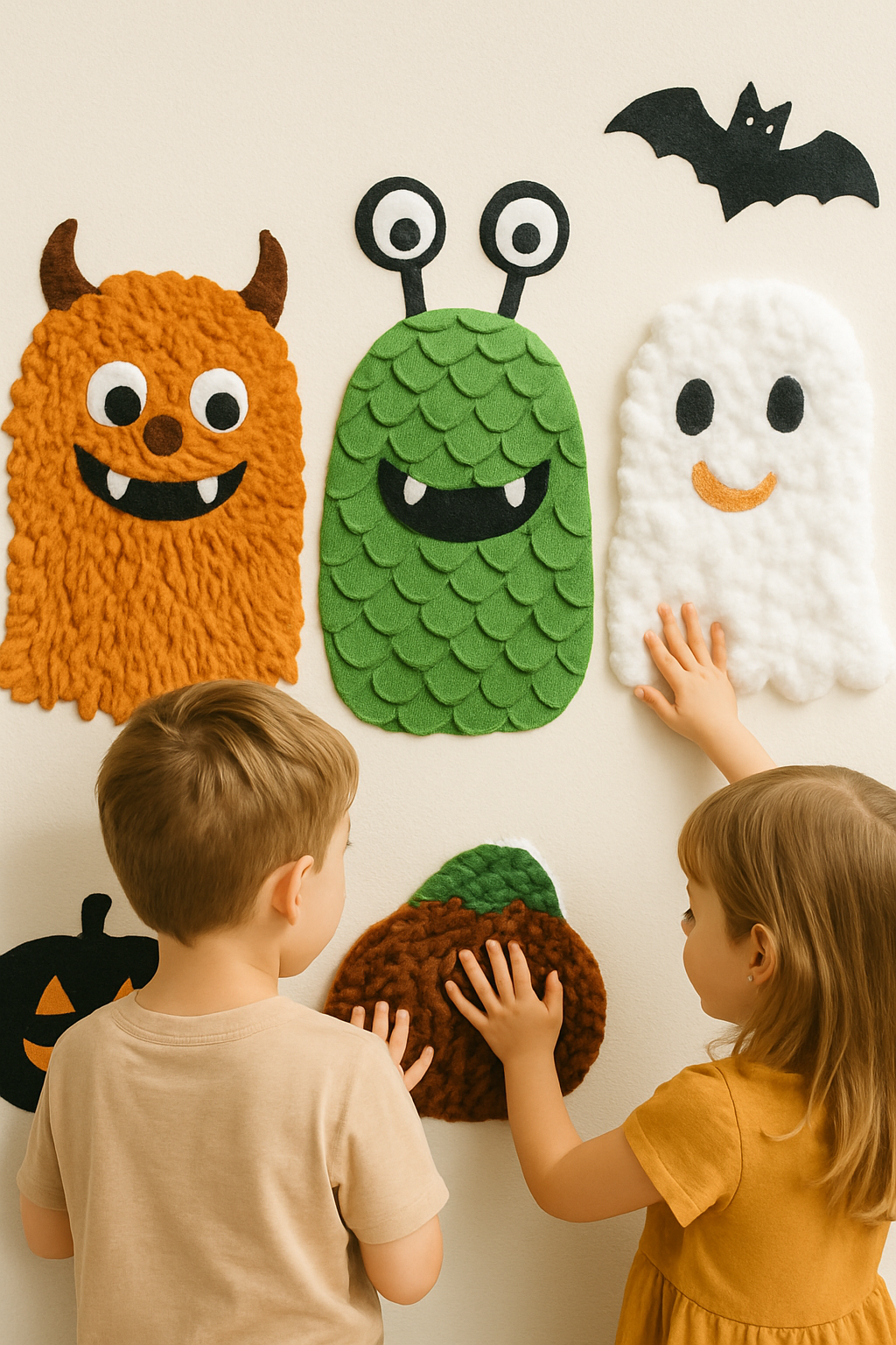 Mural de Texturas de Monstrinhos Amigáveis