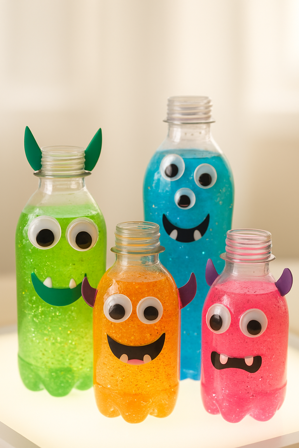 Garrafas Sensoriais de Monstrinhos Amigáveis