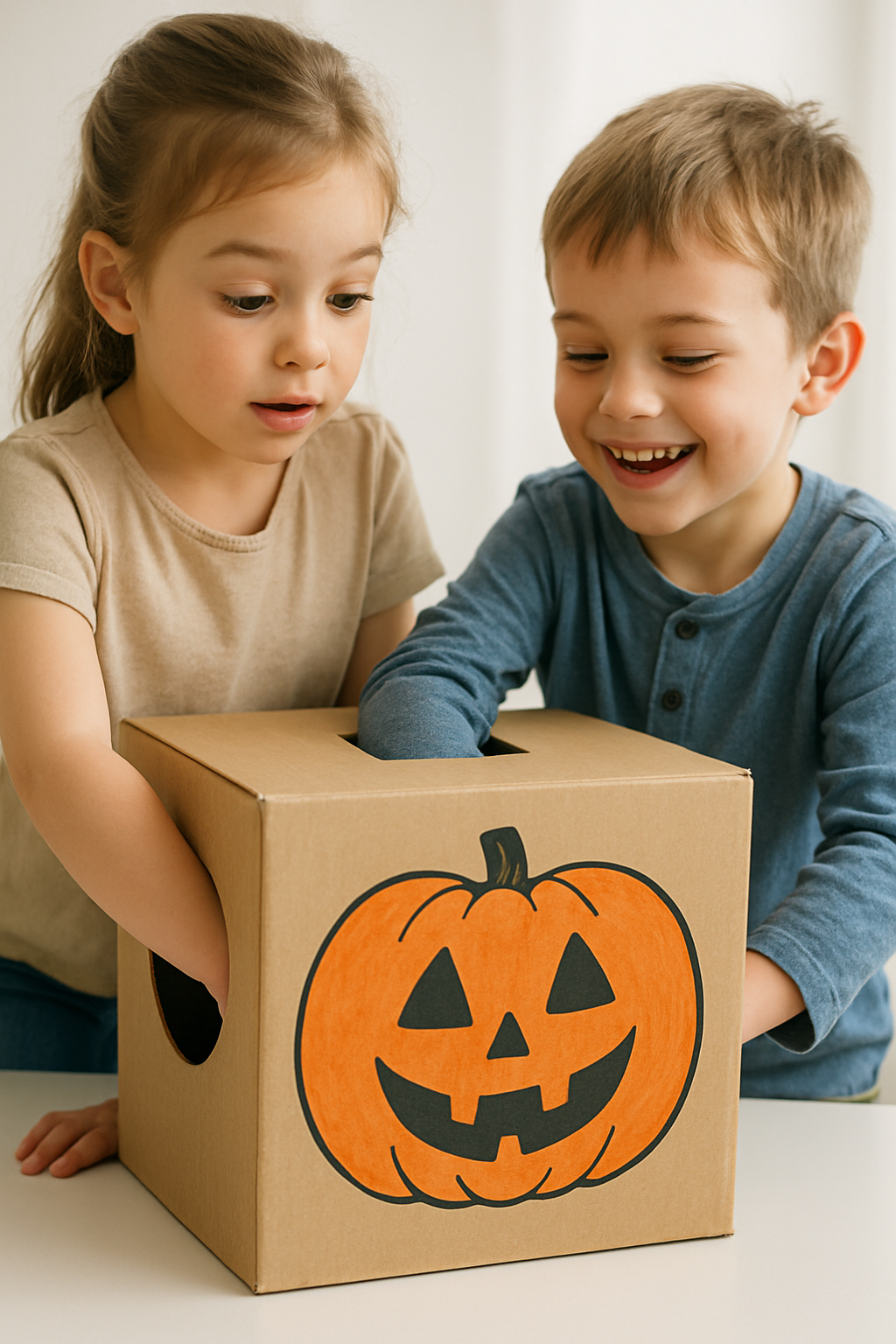 Caixa Misteriosa Sensorial de Abóbora