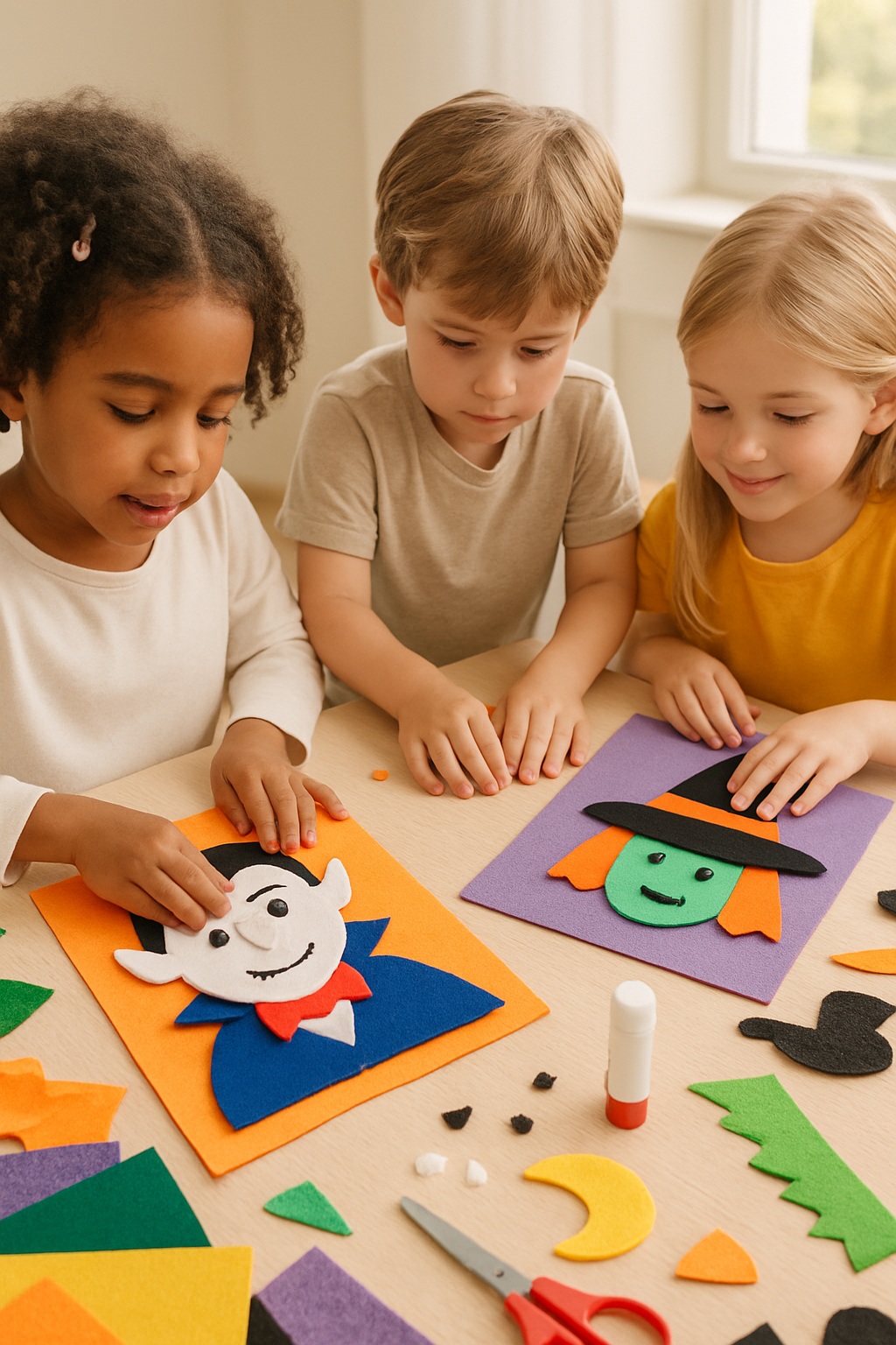 Colagem de Personagens Amigáveis de Halloween