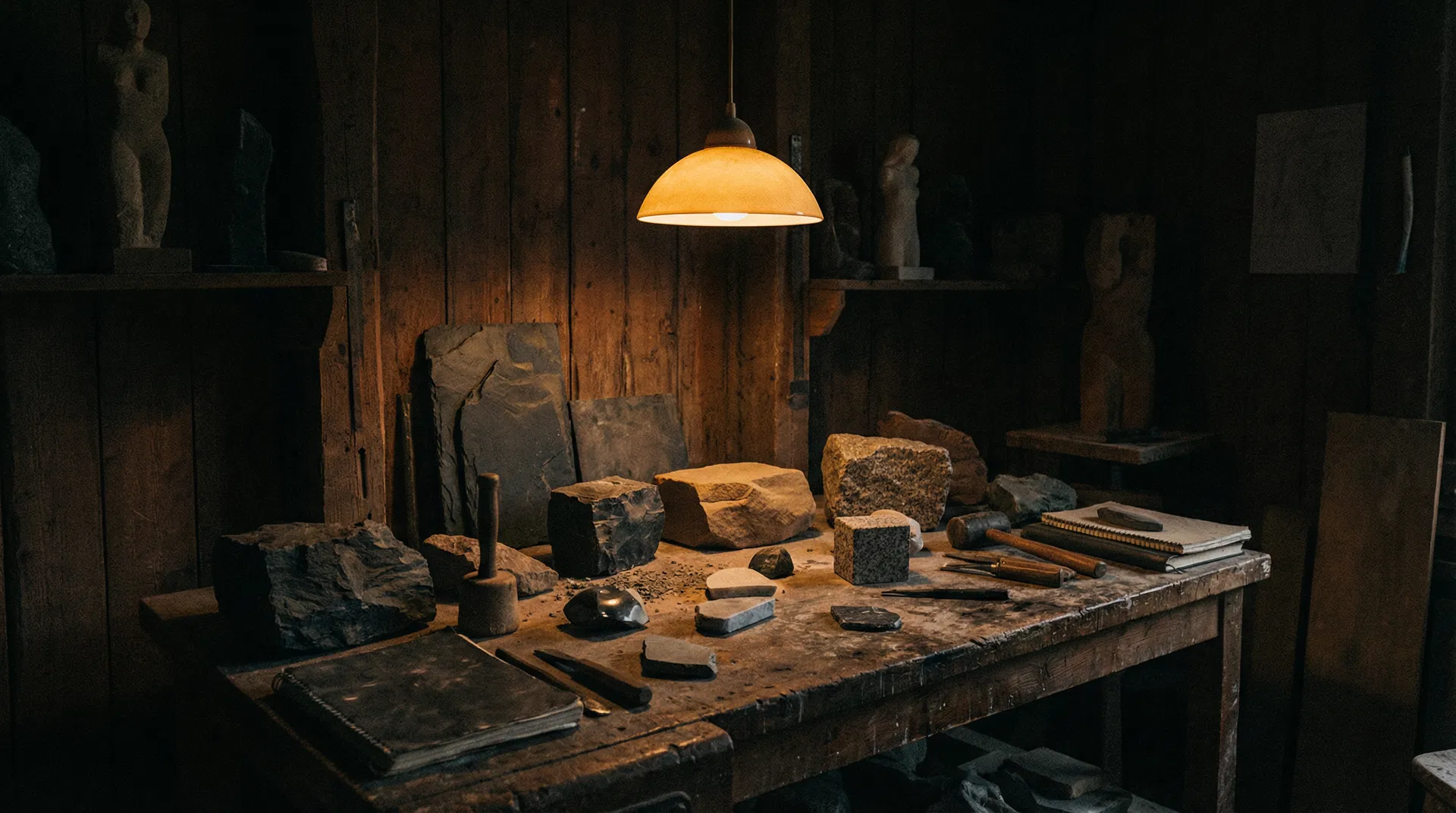 Atelier – Arbeitsplatz mit Naturstein