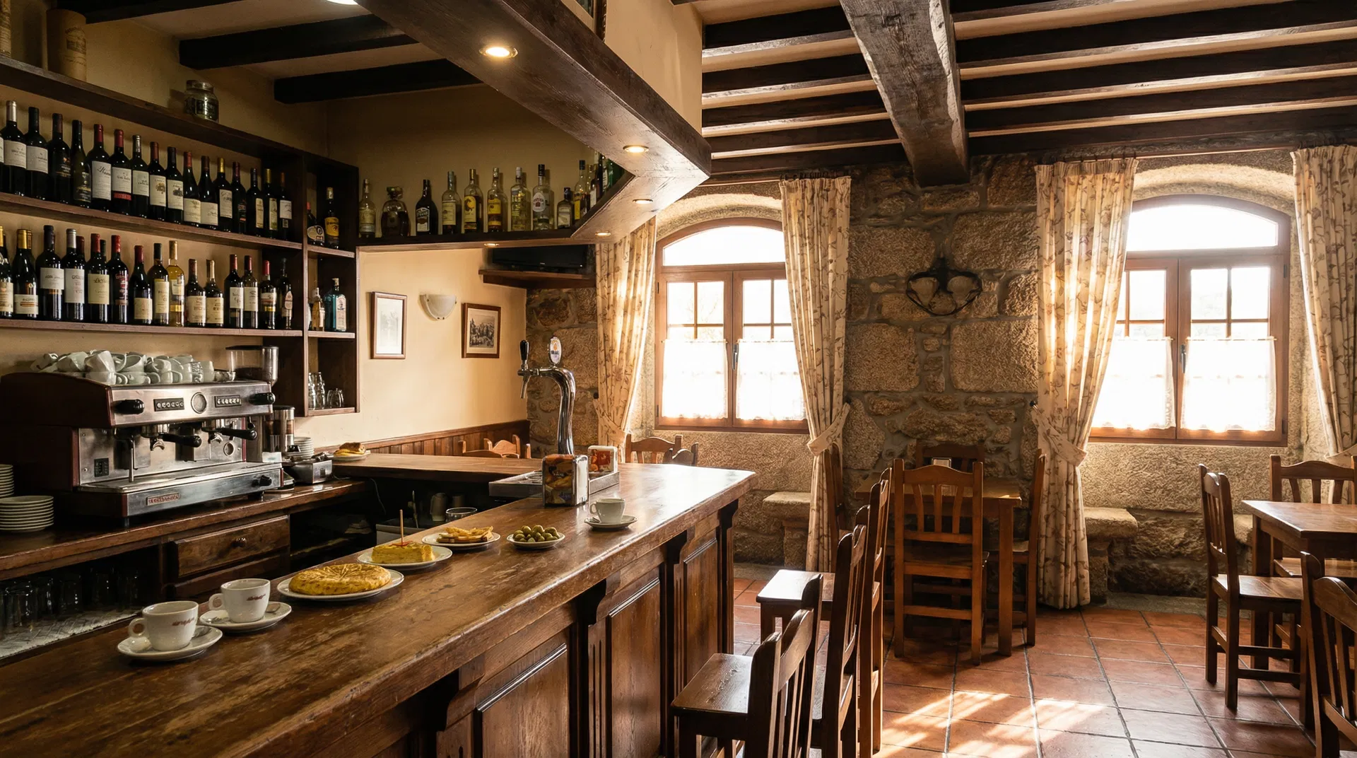A Pallota de Ana Pontevedra - Interior del bar con barra y mesas