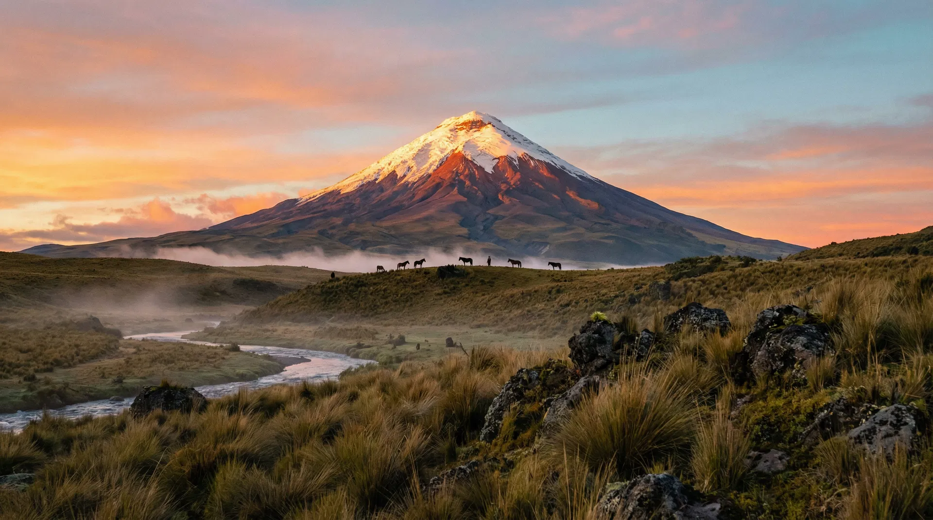 Cotopaxi volcano at sunrise