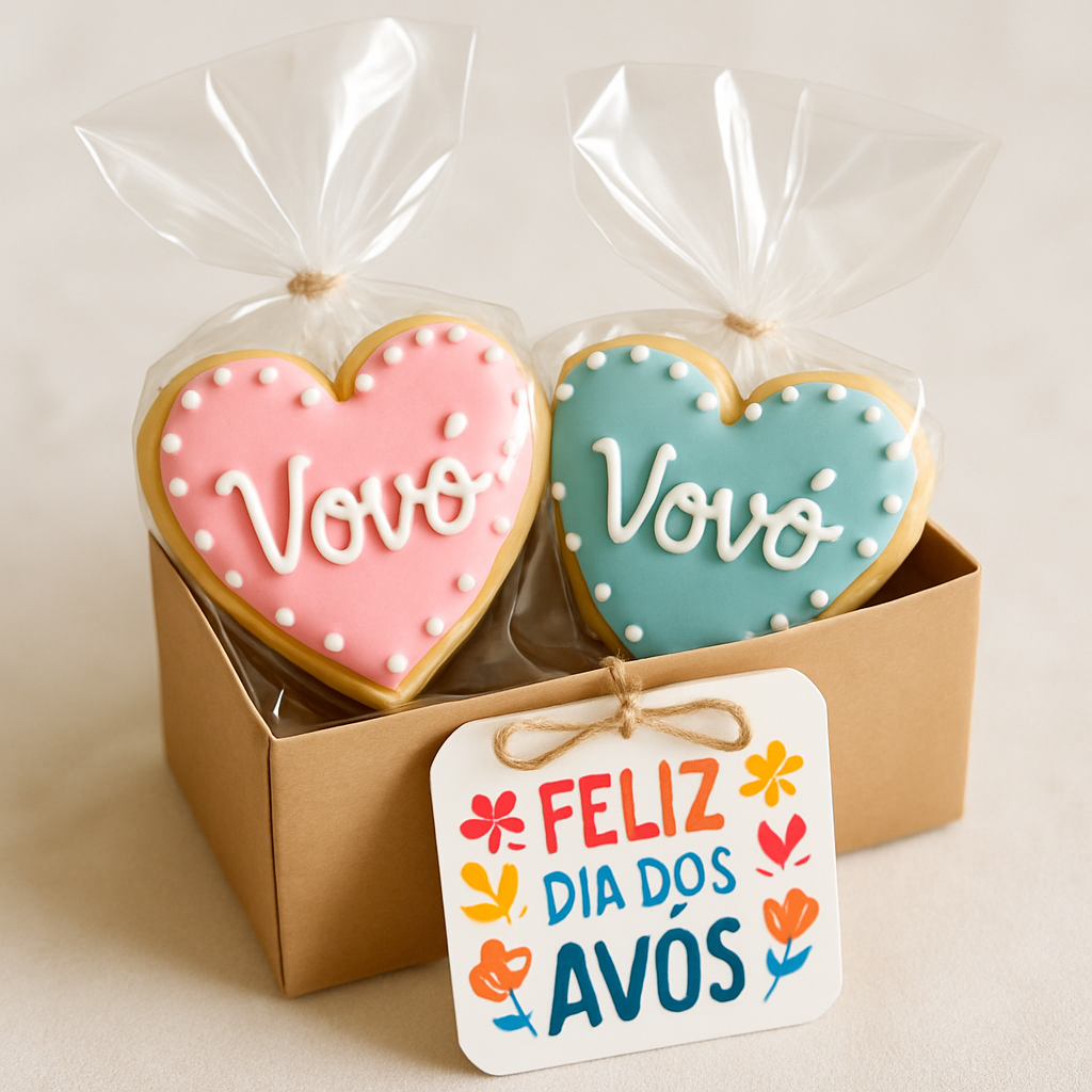 Biscoitos Decorados com Embalagem e Tag