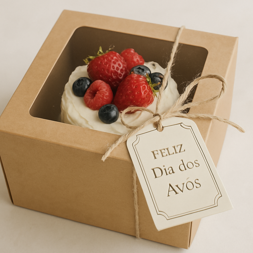 Mini Bolo com Embalagem e Tag