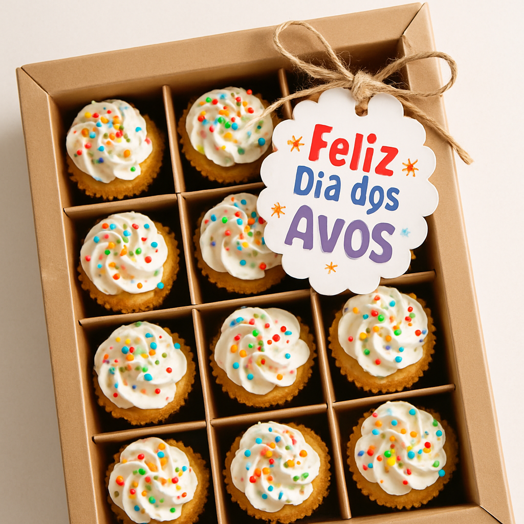 Mini Cupcakes com Embalagem e Tag