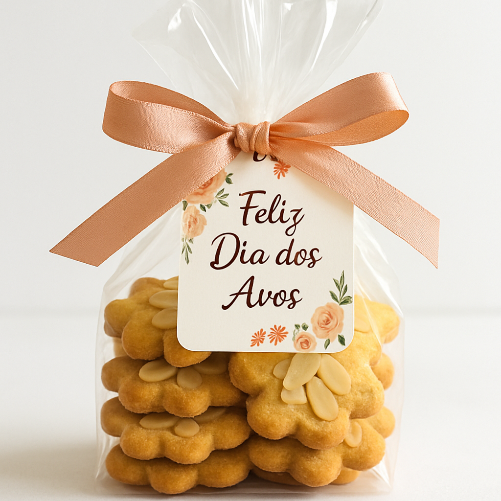 Biscoitos de Amêndoa com Embalagem e Tag