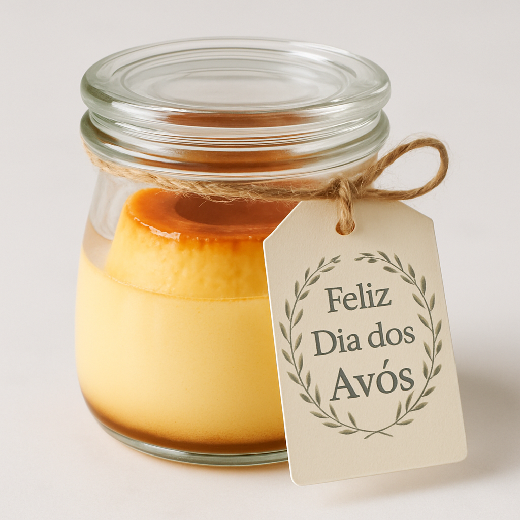 Mini Pudim com Embalagem e Tag