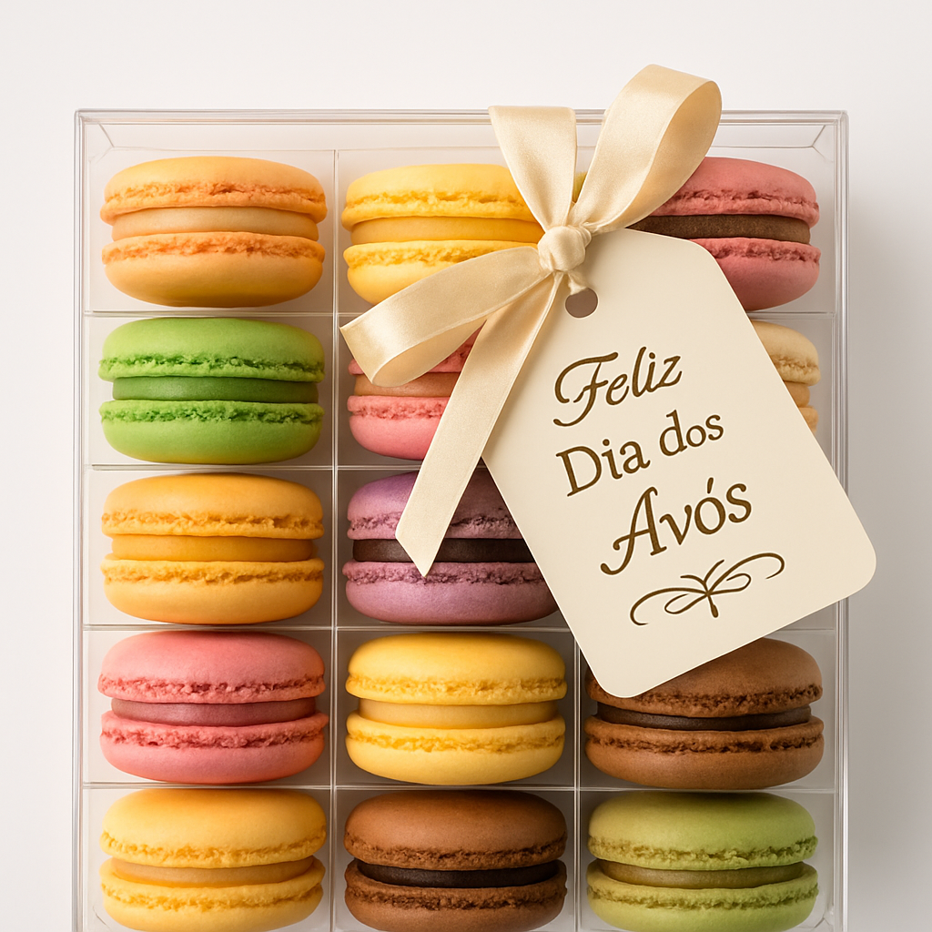 Macarons com Embalagem e Tag