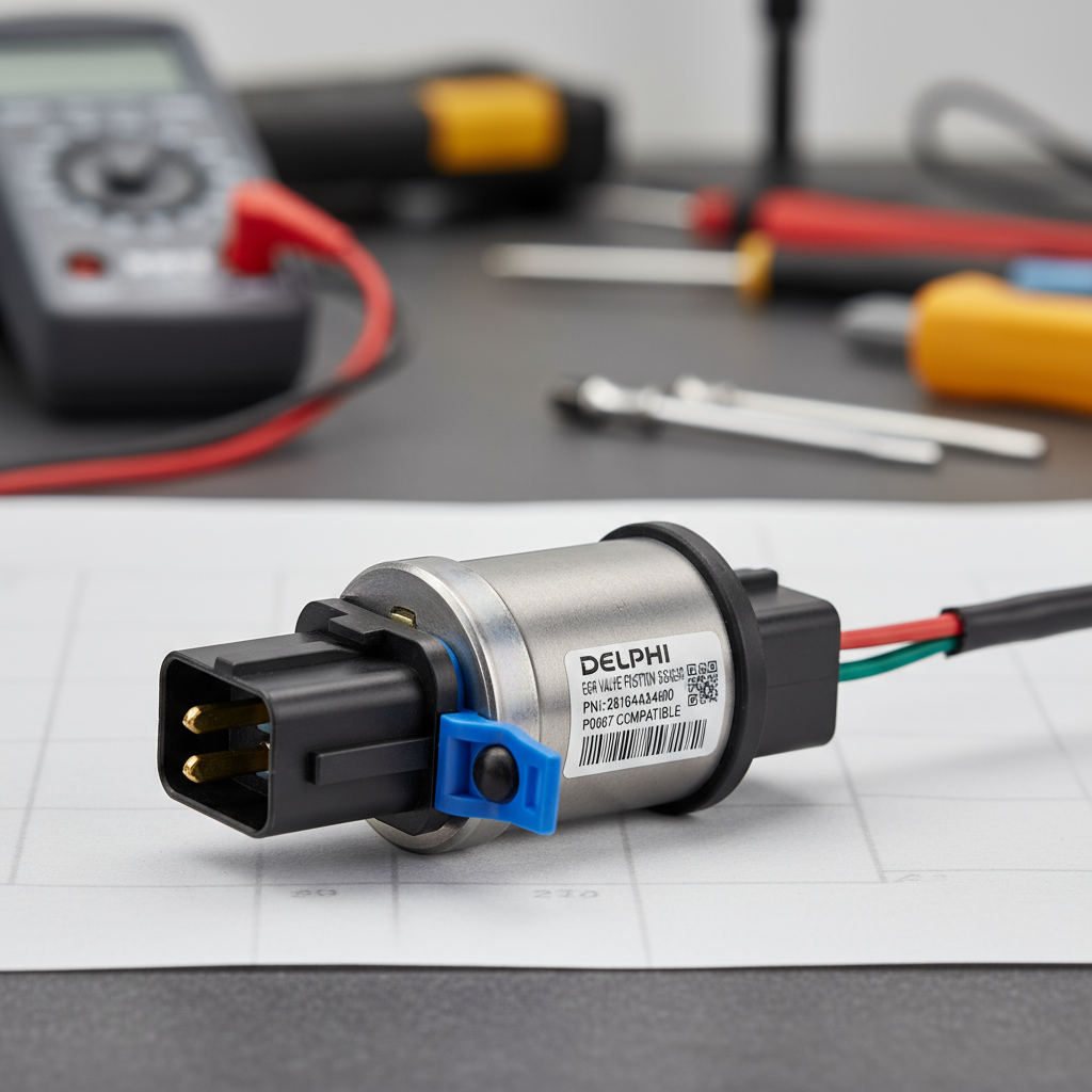 Close-up of an EGR sensor for P0407 diagnosis