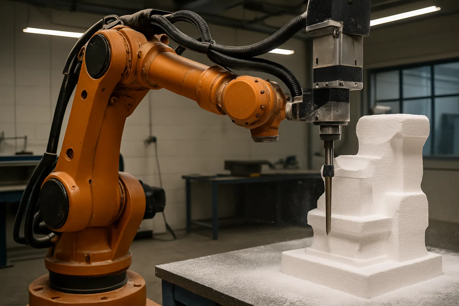 ماكينة CNC تنحت مجسم من الفلين