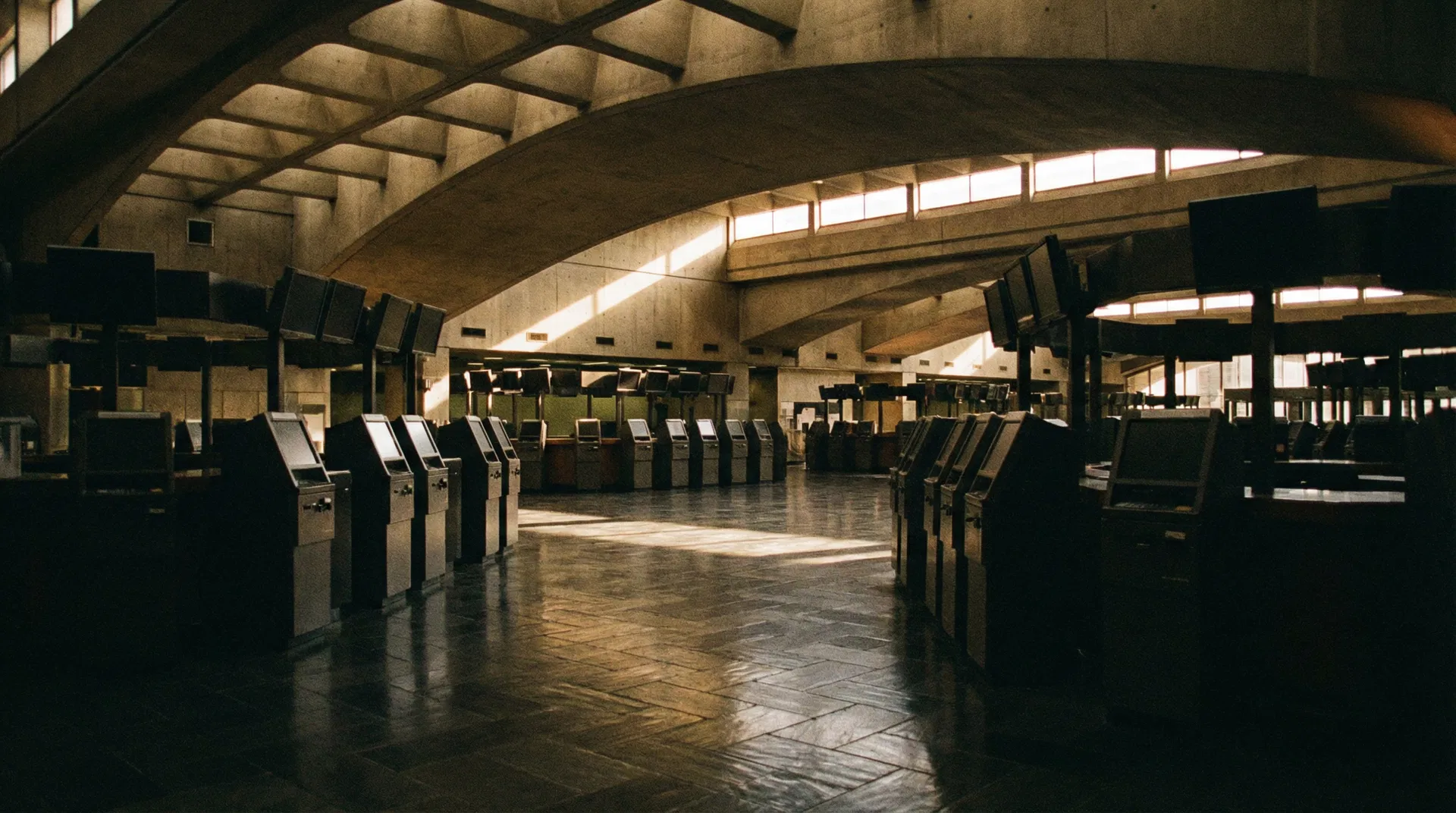 An empty automated trading floor - the architecture of autonomous commerce