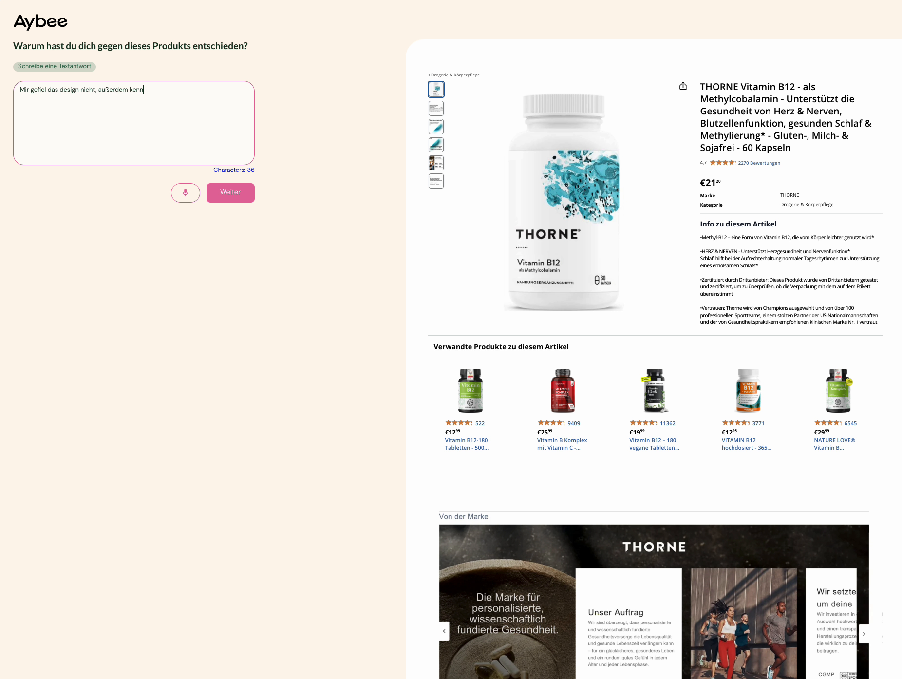 Standard Post-Shop Question - Competitor Product Purchased