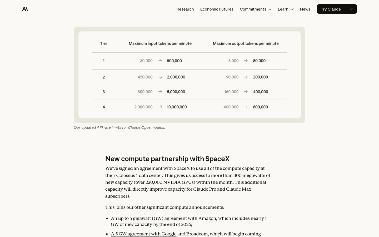 SpaceXとの提携発表セクション