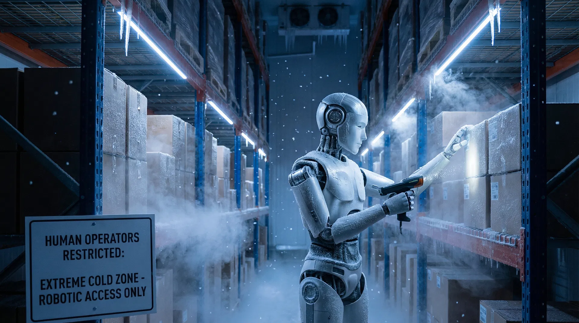 Humanoider Roboter im Einsatz in einer Extremumgebung mit Hitze und Gefahrstoffen – Sicherheit durch Robotik