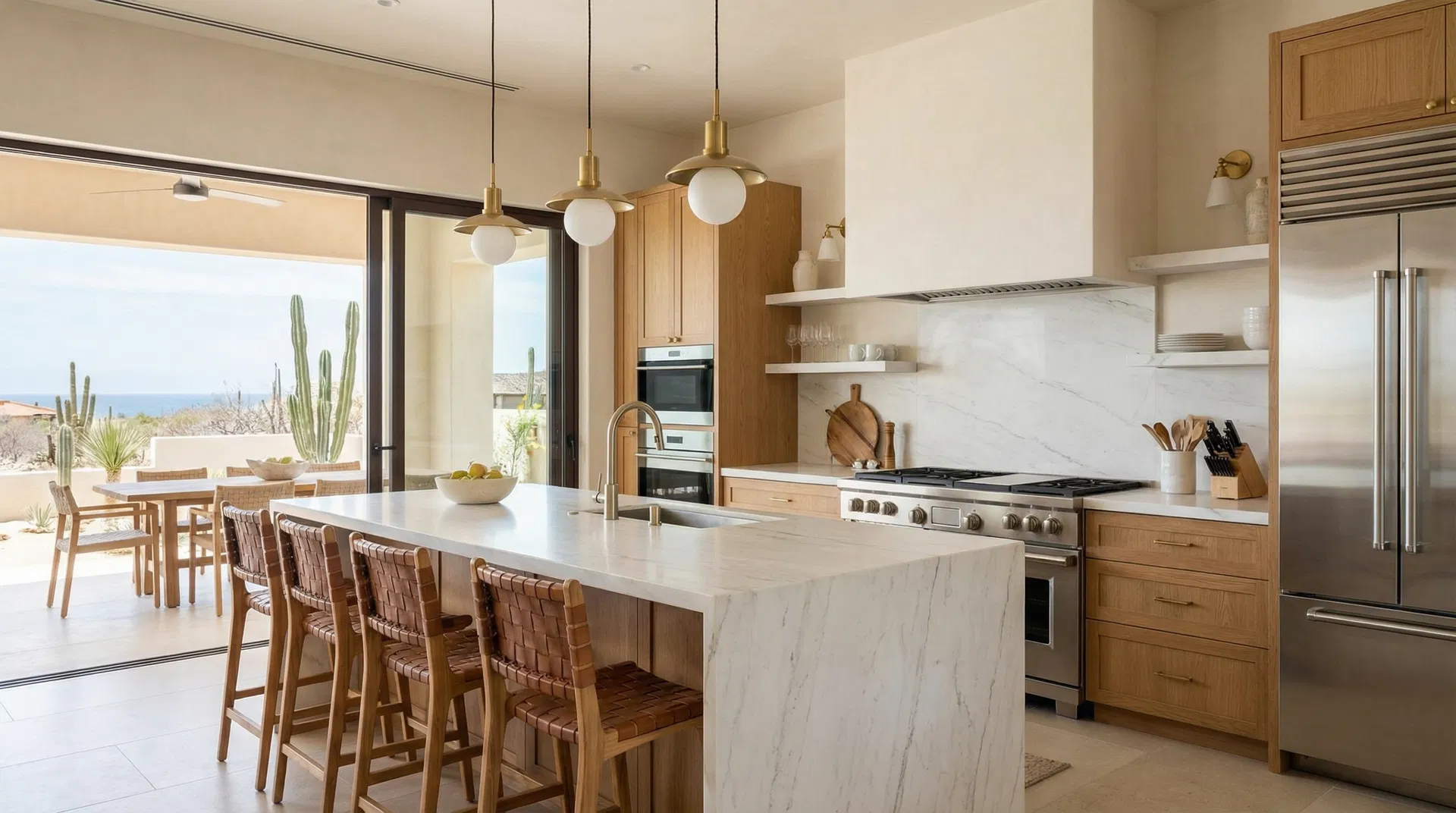 Remodelación de cocina moderna con acabados de lujo en La Paz BCS por Remodelaciones Profesionales