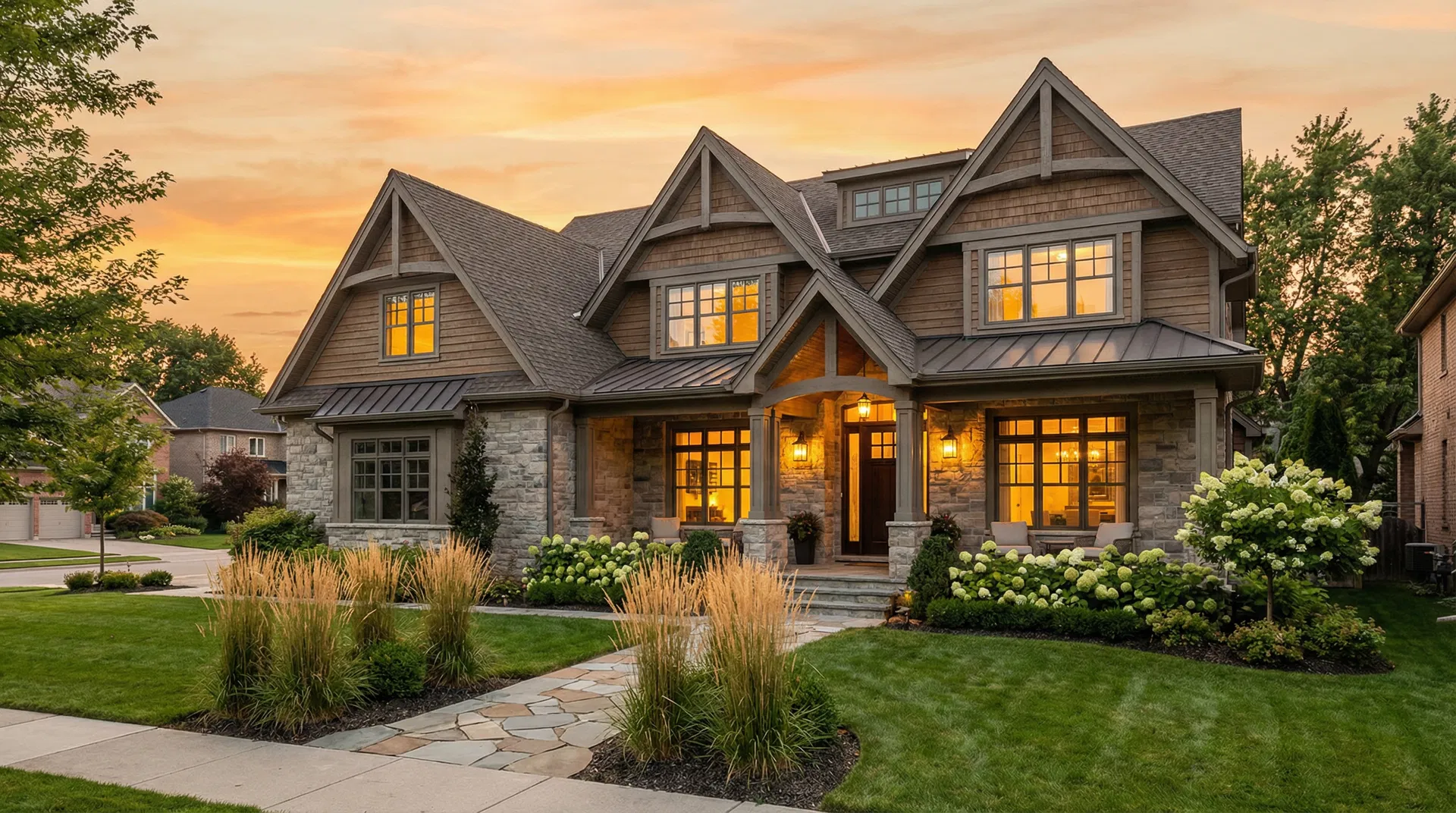 Construction site at golden hour