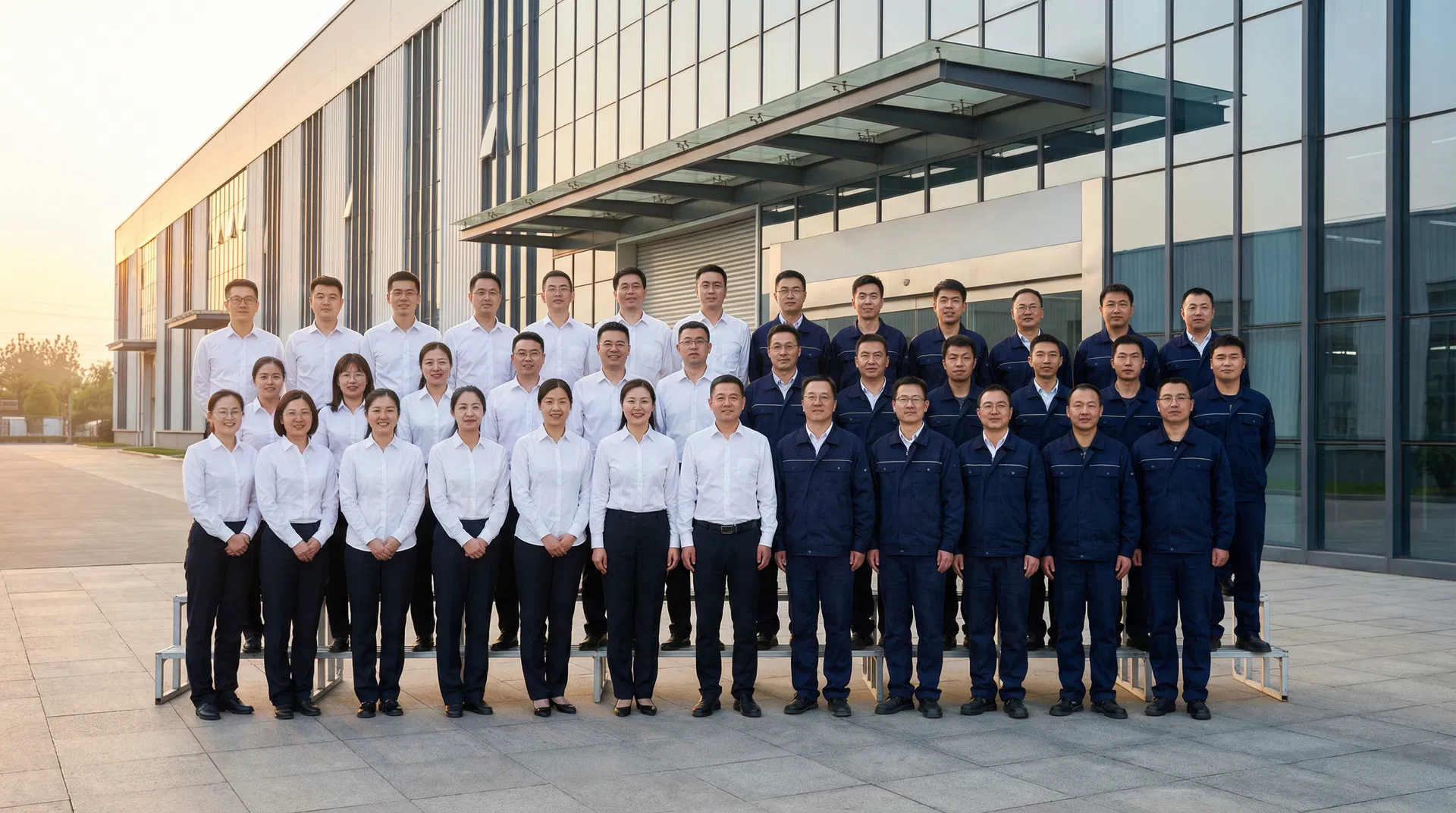 Tower Manufacturing professional team in front of factory