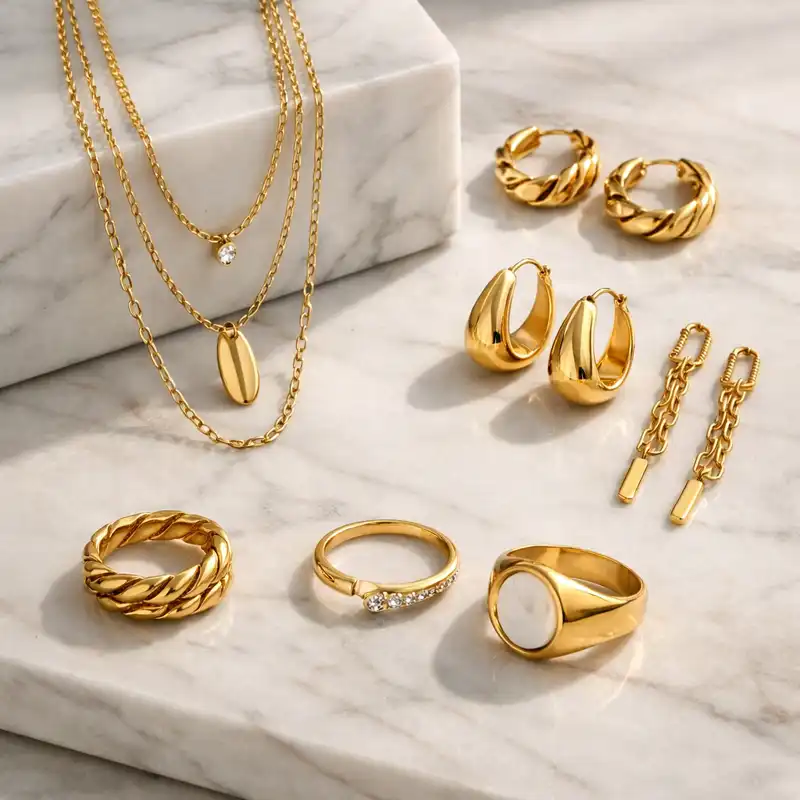 Why Brass Jewelry Wholesale Fits Fashion Brands: The Strategic Guide for 2026 5 Elegant gold-plated brass jewelry collection for fashion brands