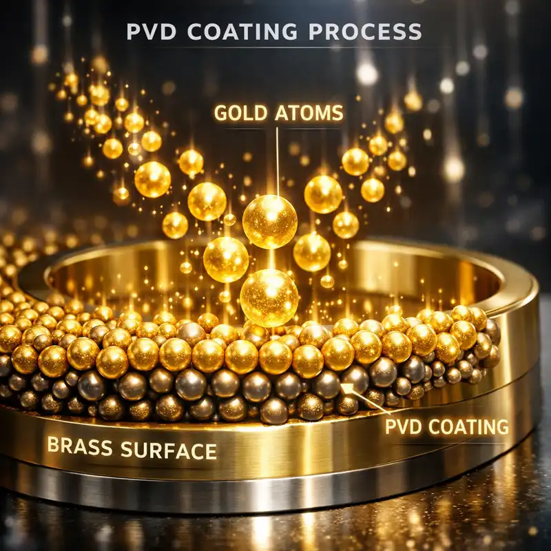Why Brass Jewelry Wholesale Fits Fashion Brands: The Strategic Guide for 2026 2 Scientific visualization of PVD gold plating on brass jewelry
