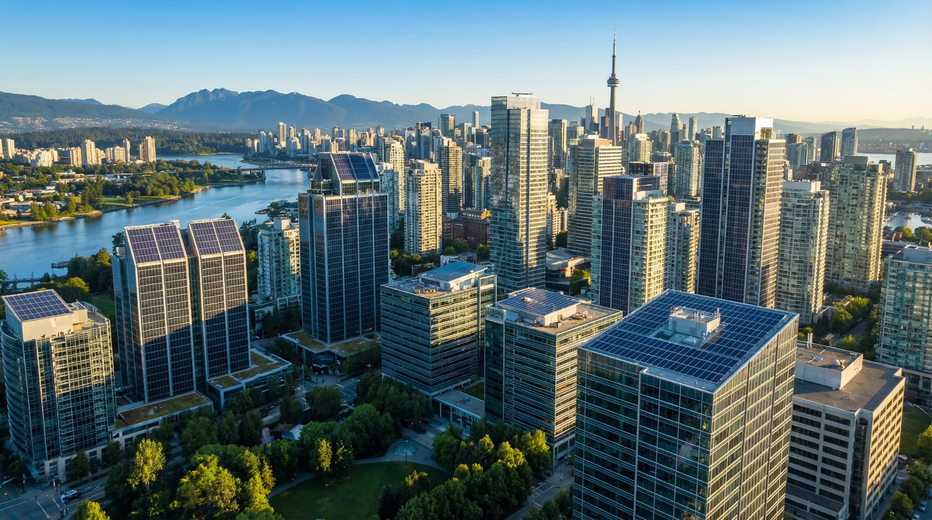 Canadian city with solar buildings