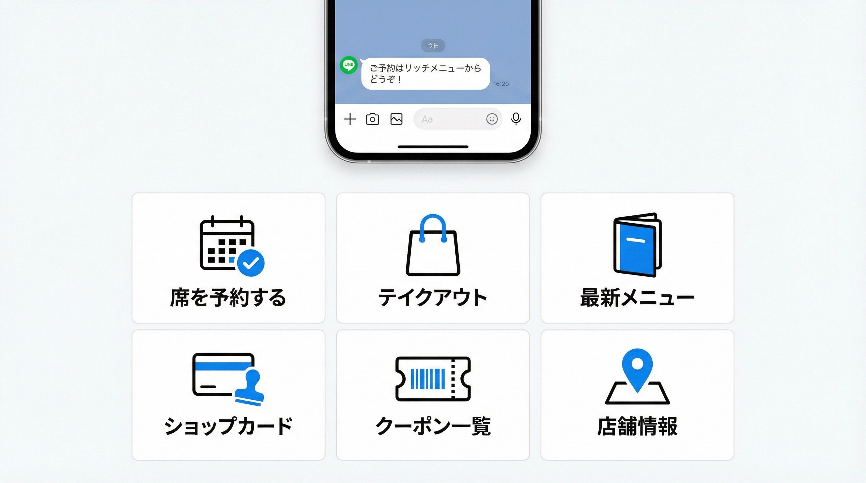 理想的な「リッチメニュー」の構成例